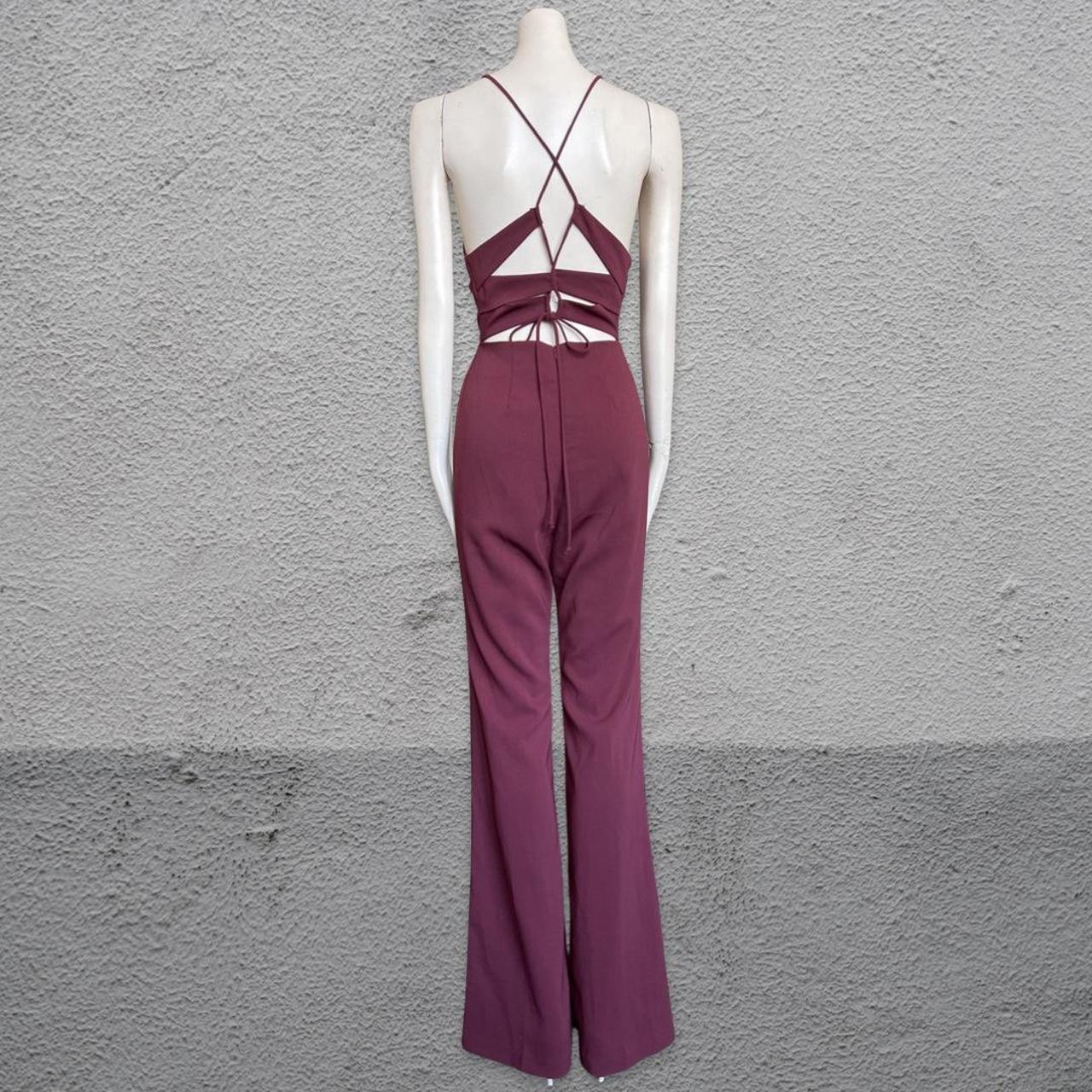 ASTR The Label Women's Burgundy Jumpsuit | Depop