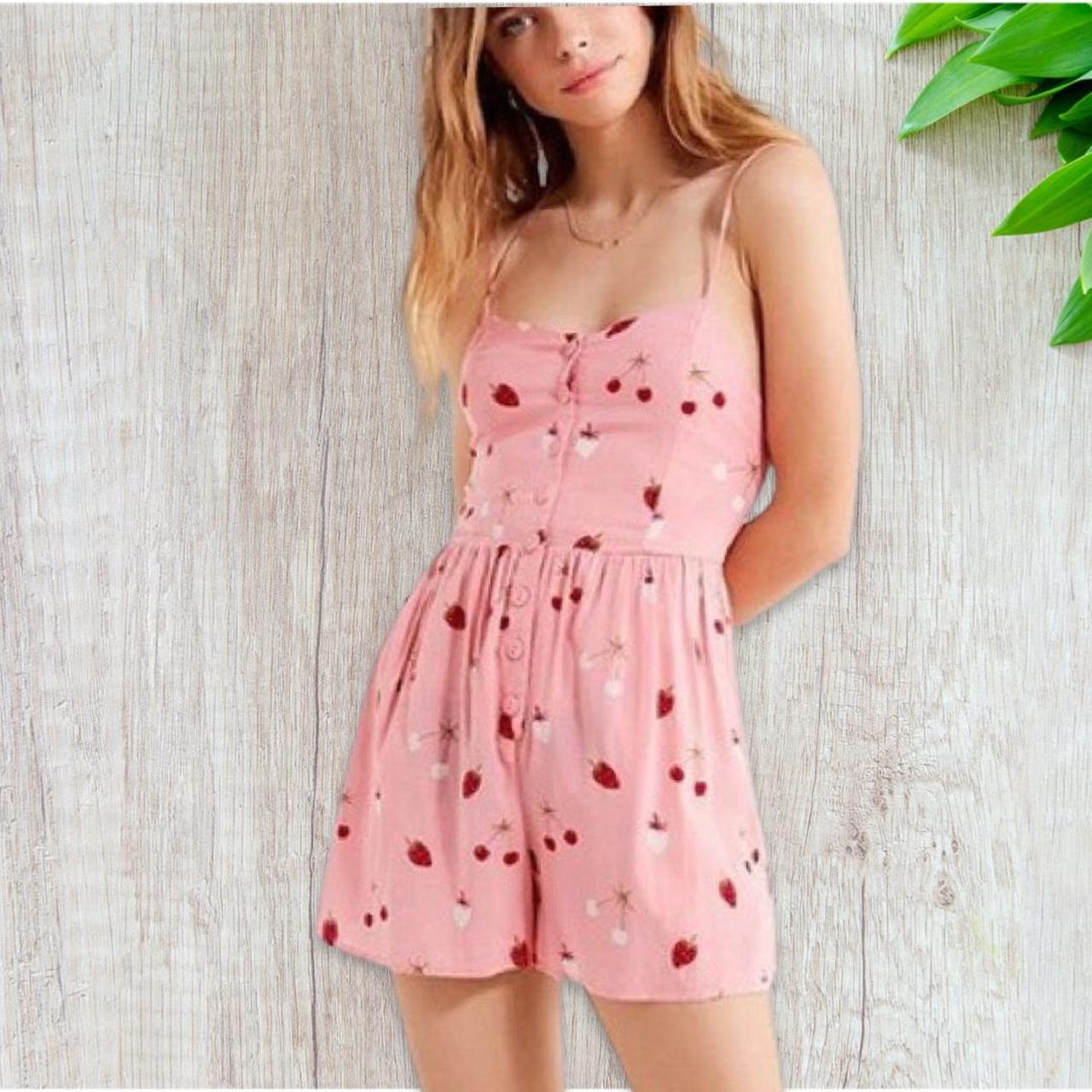 ROMPER NEW NO TAGS URBAN OUTFITTERS STRAWBERRY... - Depop