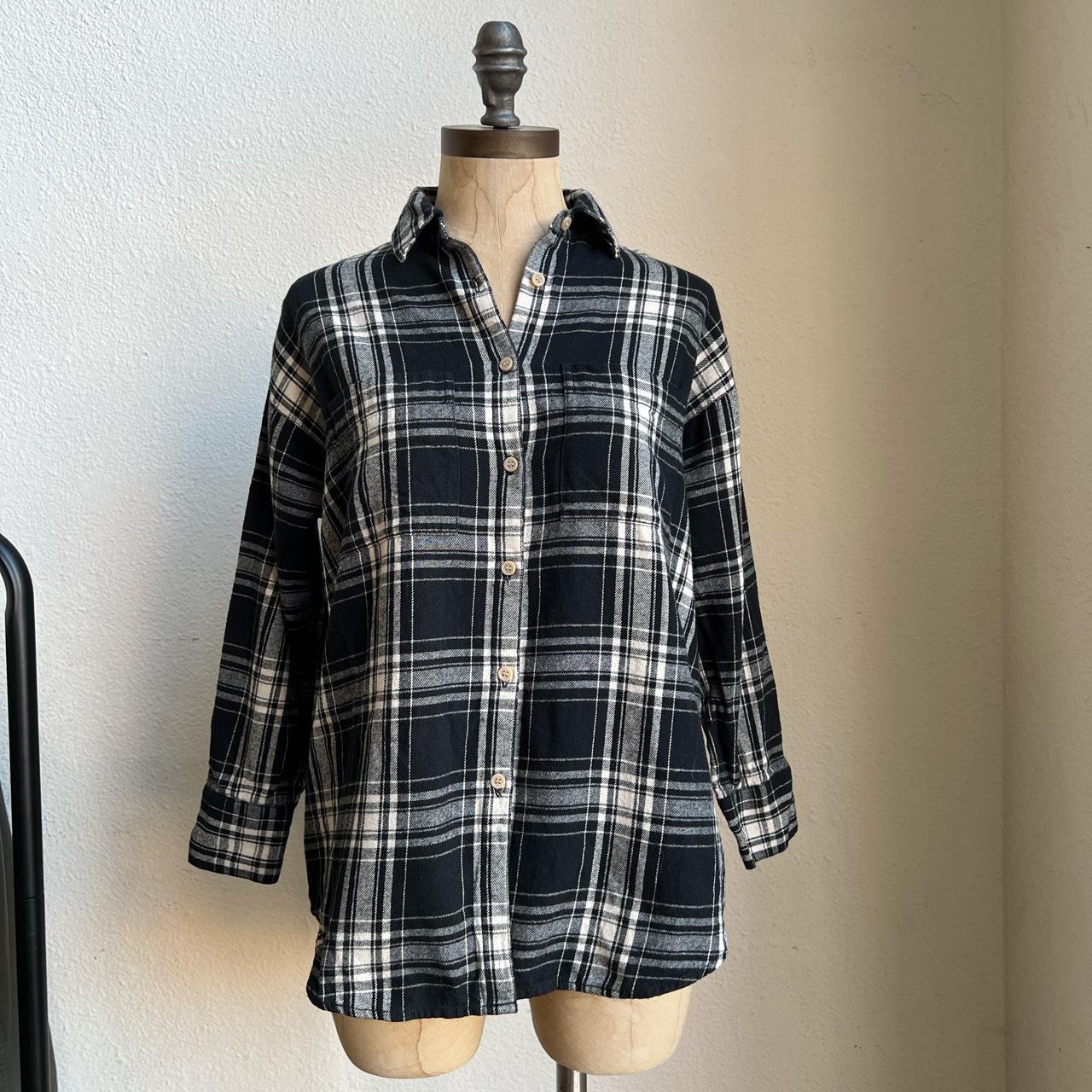 Madewell Plaid Flannel Shirt WORN ONCE EXCELLENT... - Depop