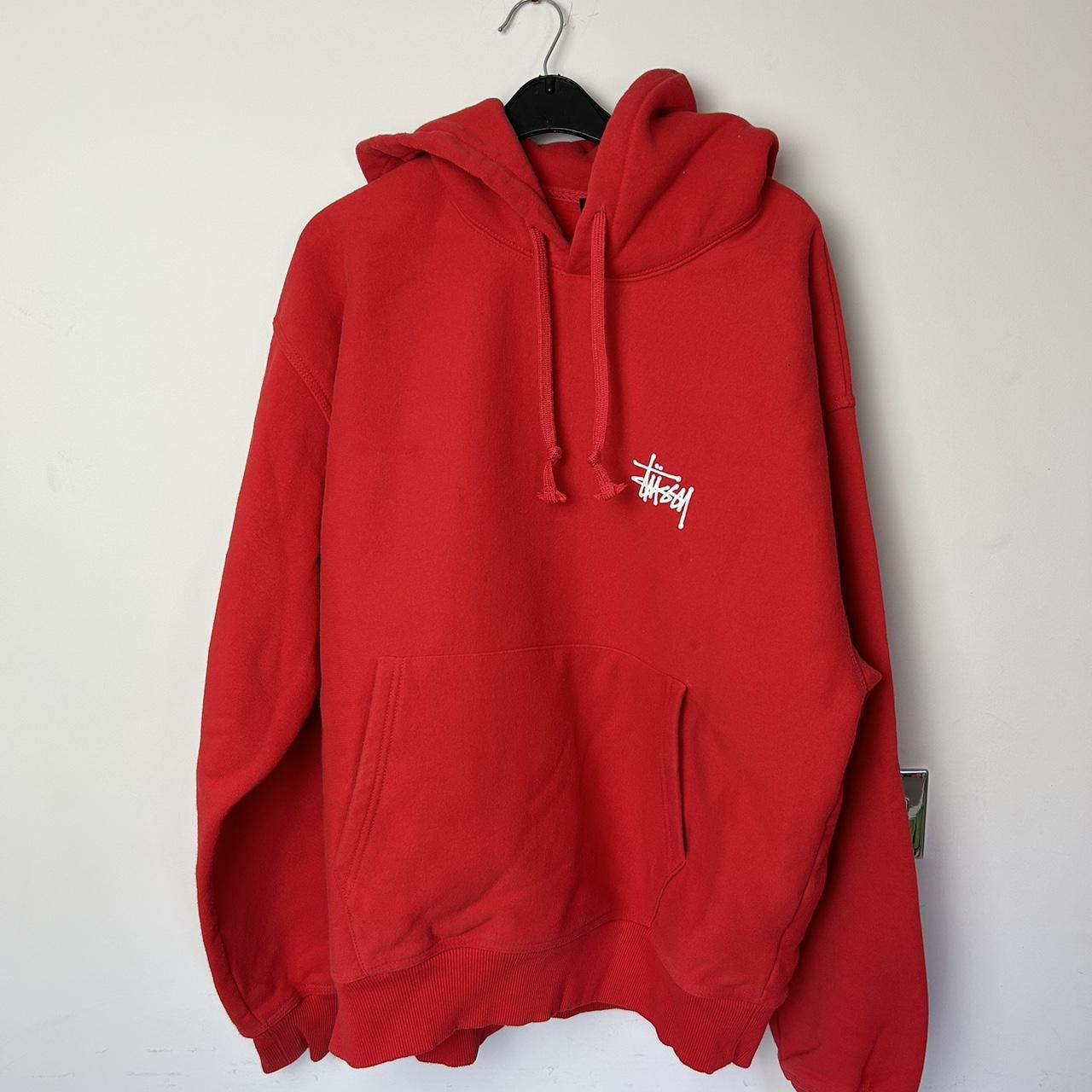 Stüssy Men's Red Hoodie | Depop