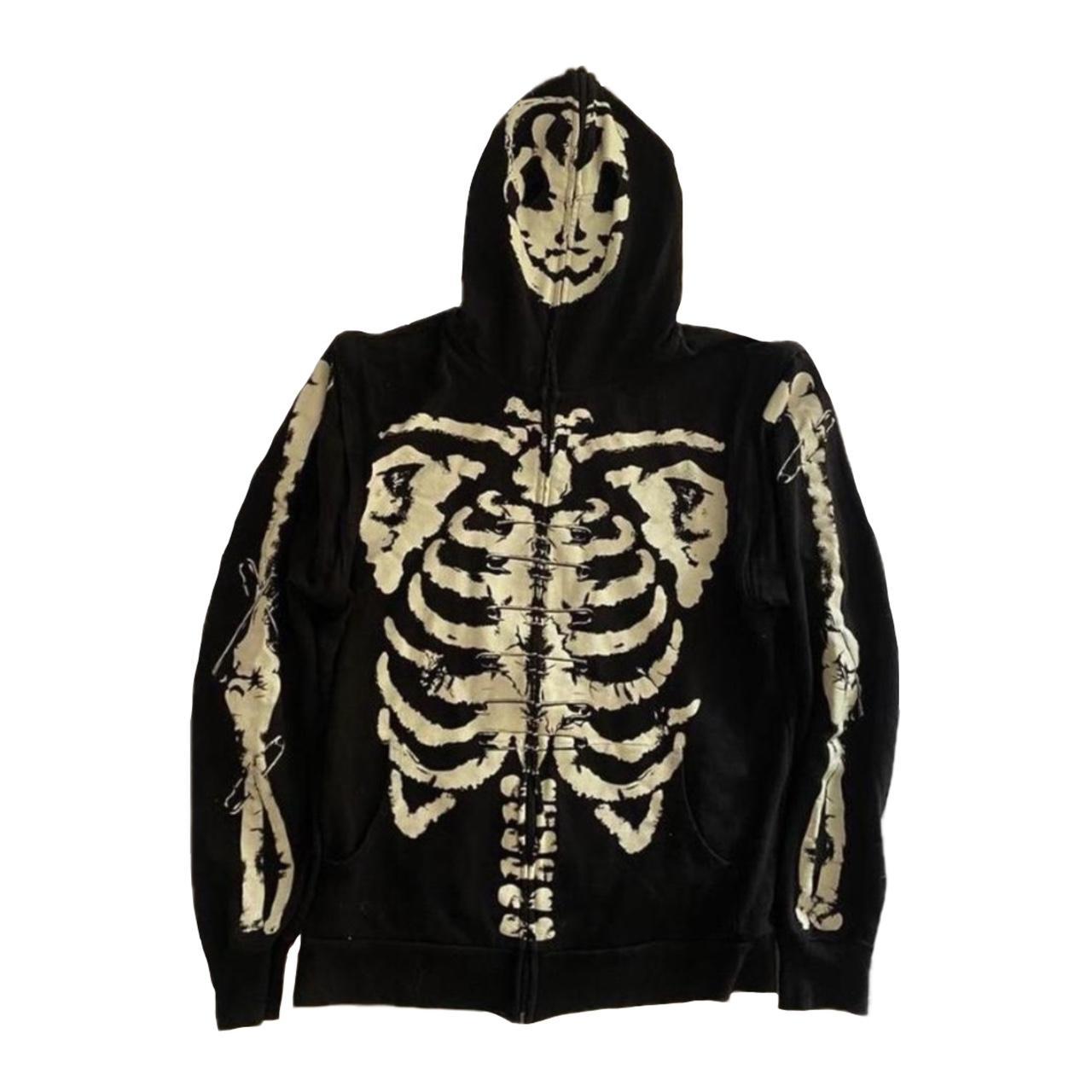 Rare XXXRude Skeleton Zip Up old hot topic Size. Depop