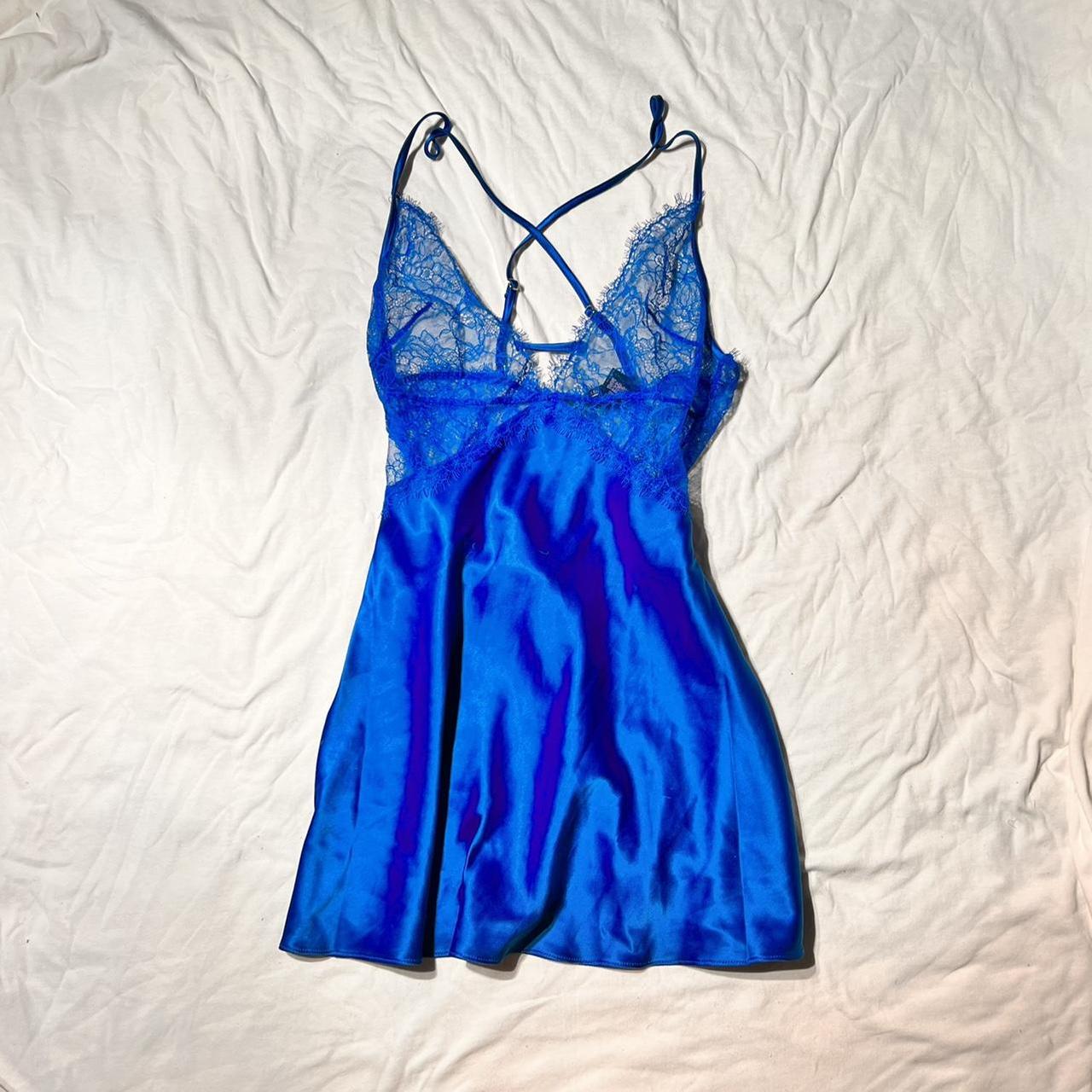 Victorias Secret Blue Lace Slip Dress Soso Depop 9967