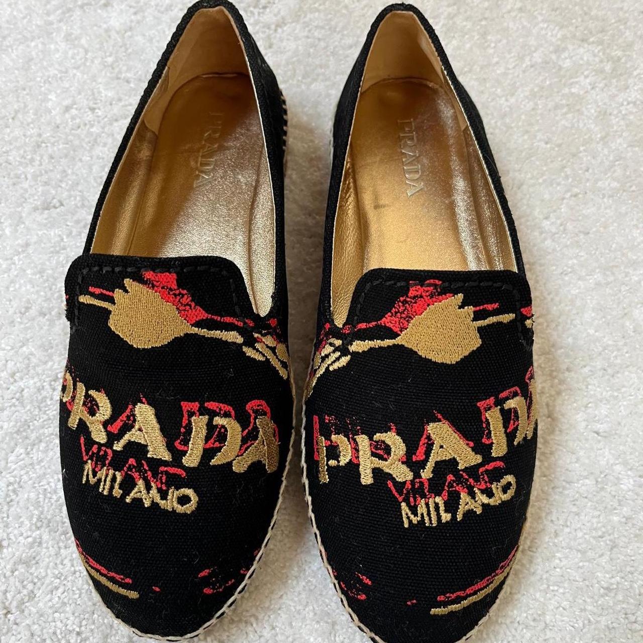 prada canva espadrilles used once but too big. size