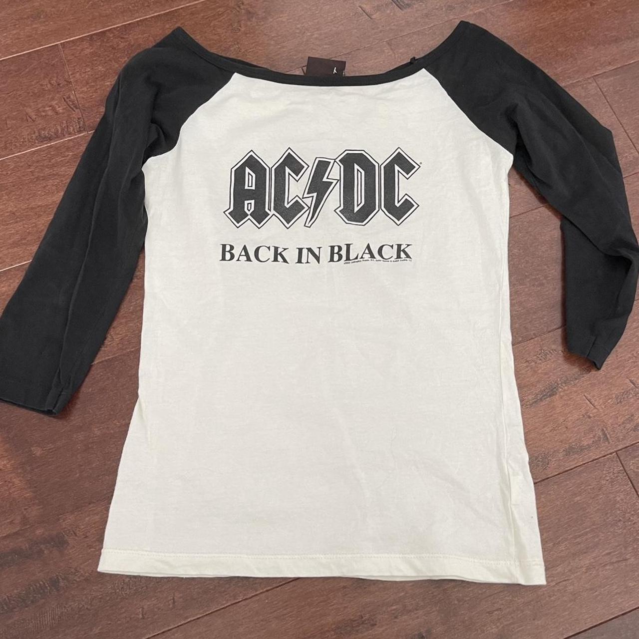 SUPER CUTE VINTAGE ACDC BAND BLACK AND WHITE... - Depop
