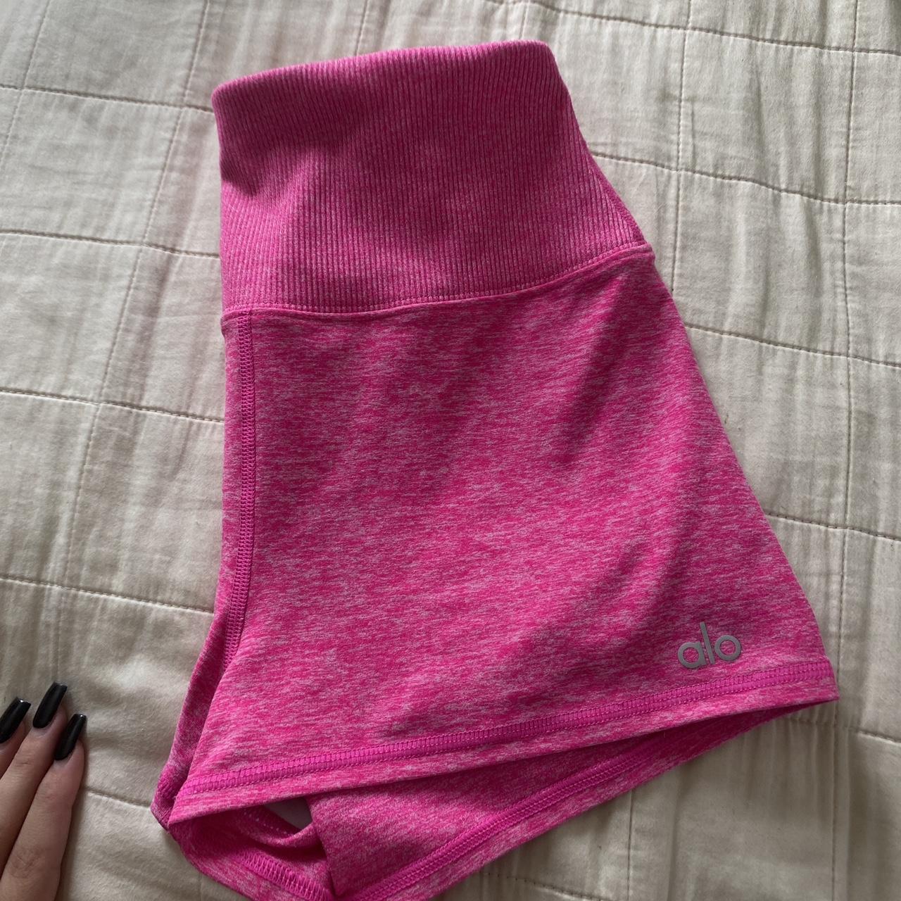 alo pink shorts 🩷🩷 -super cute worn like twice... - Depop