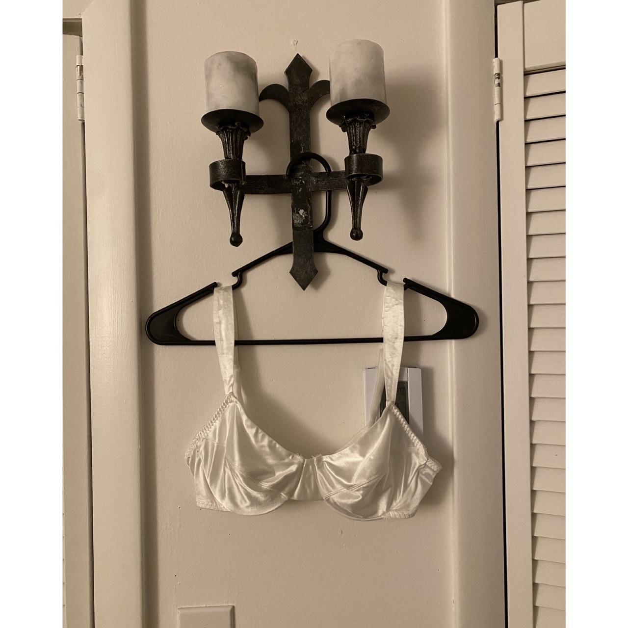 Vintage white satin bra - no padding, has underwire.... - Depop