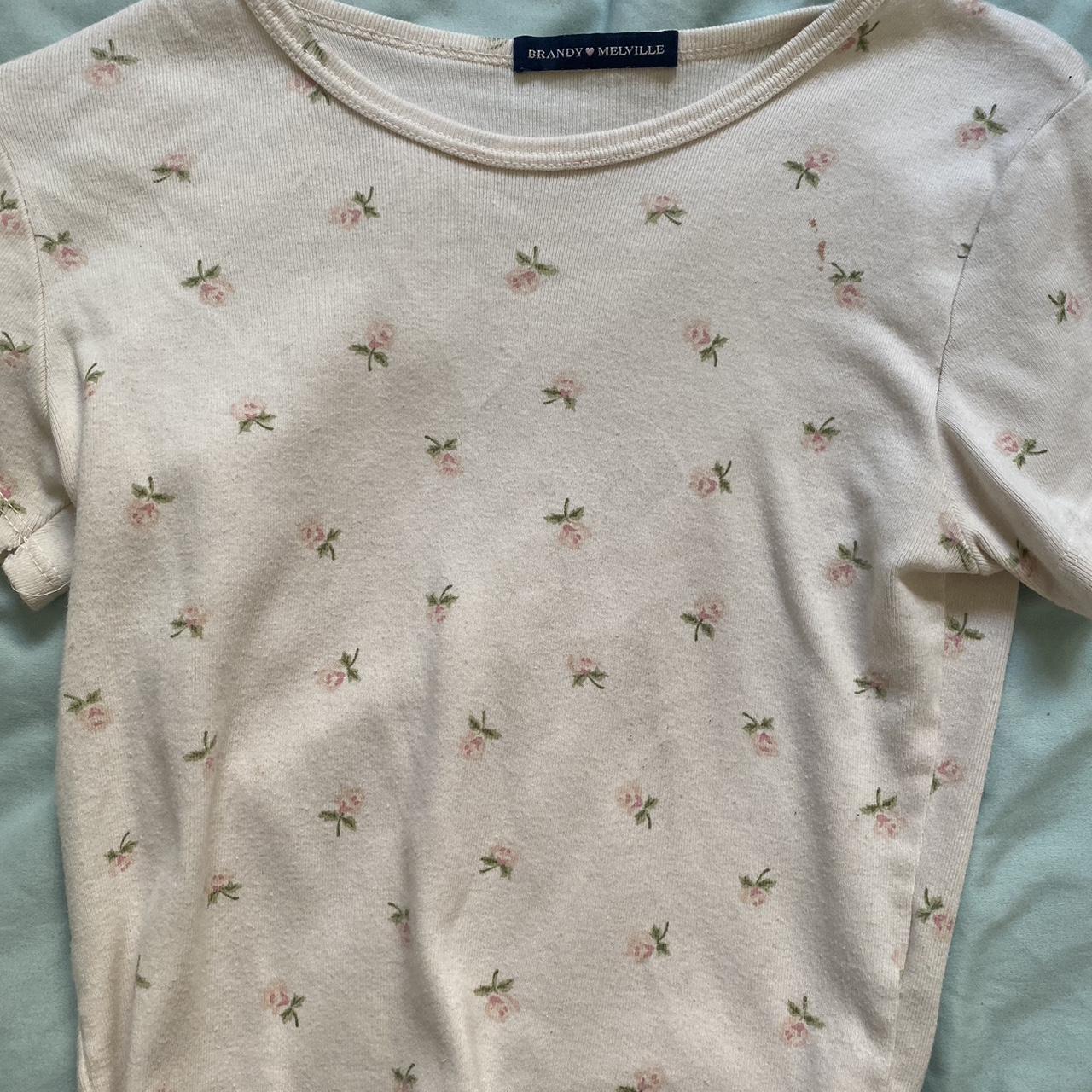 brandy melville coquette floral top - Depop