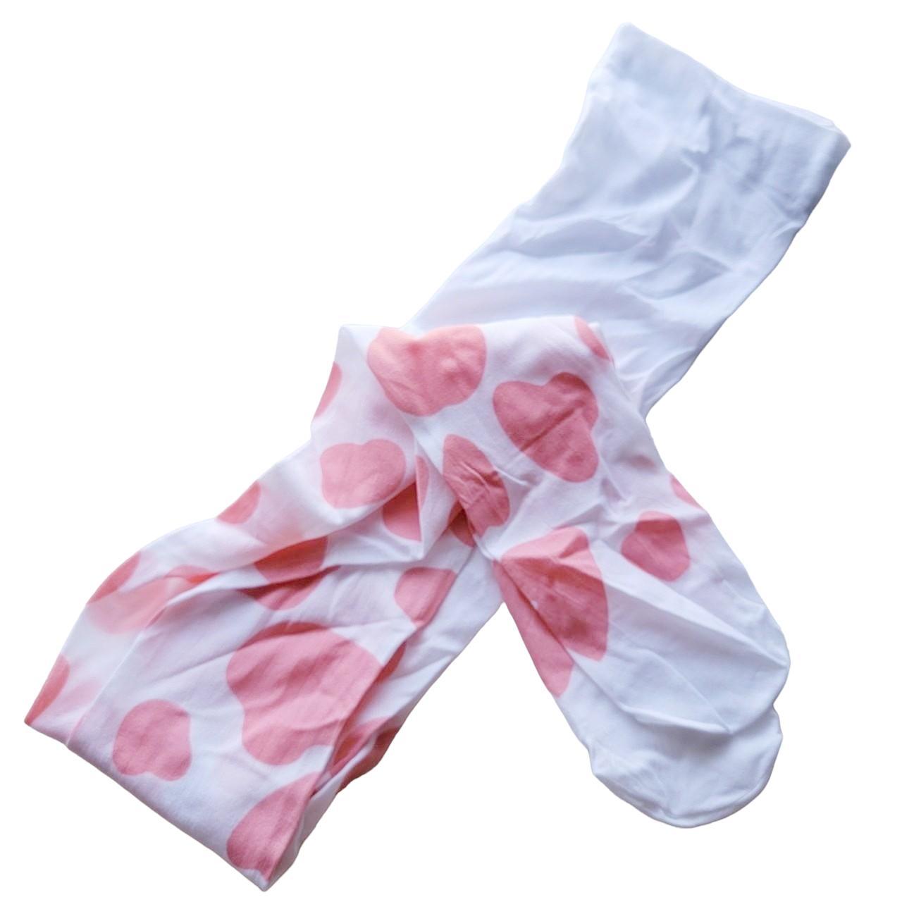 Hot Topic Women's White and Pink Hosiery-tights