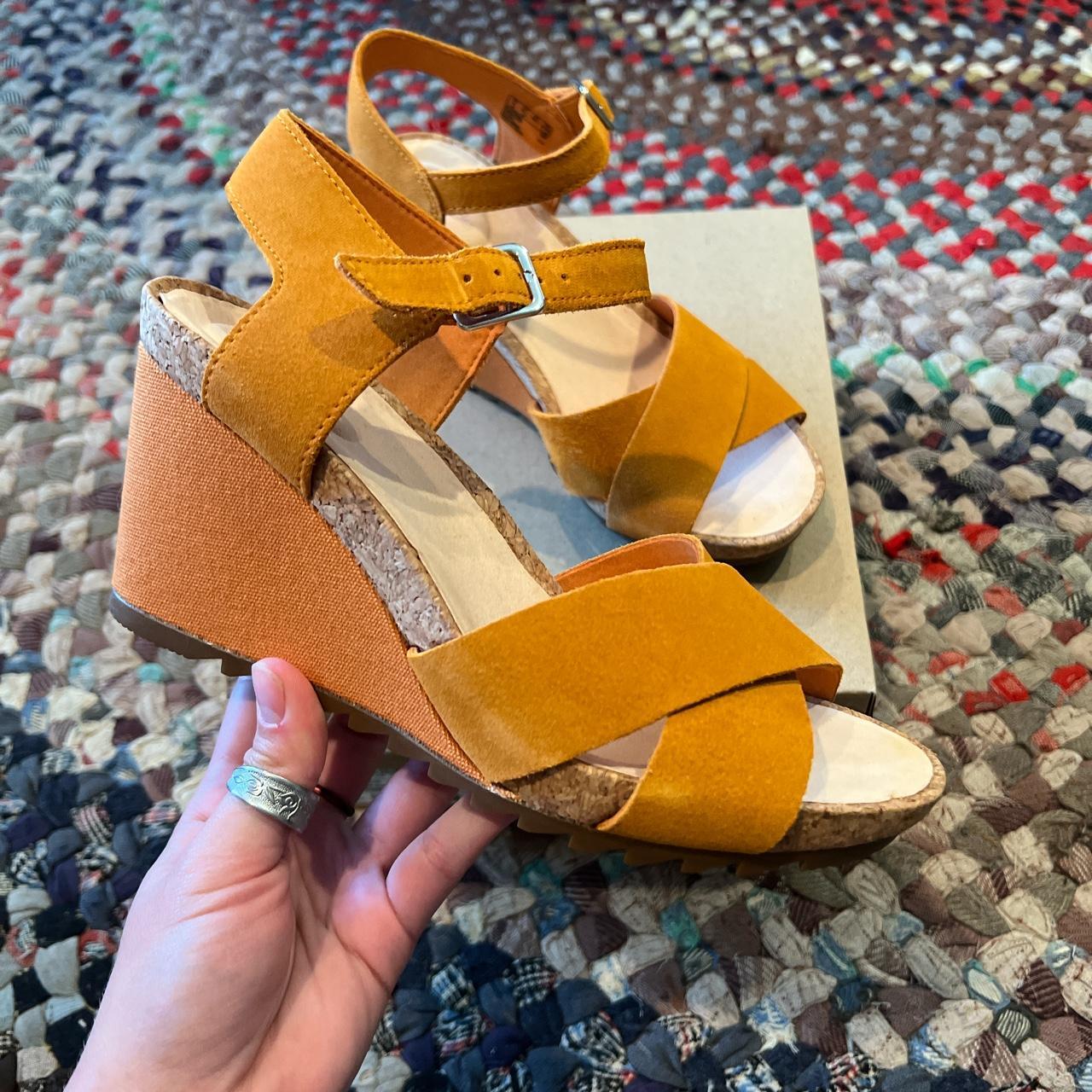 Clarks store yellow wedges