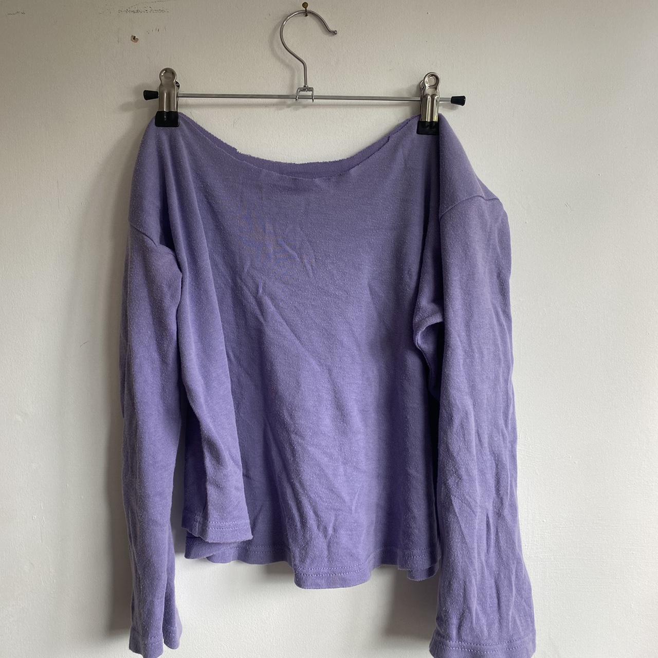 Amazing off shoulder, one shoulder, raw hem purple... - Depop