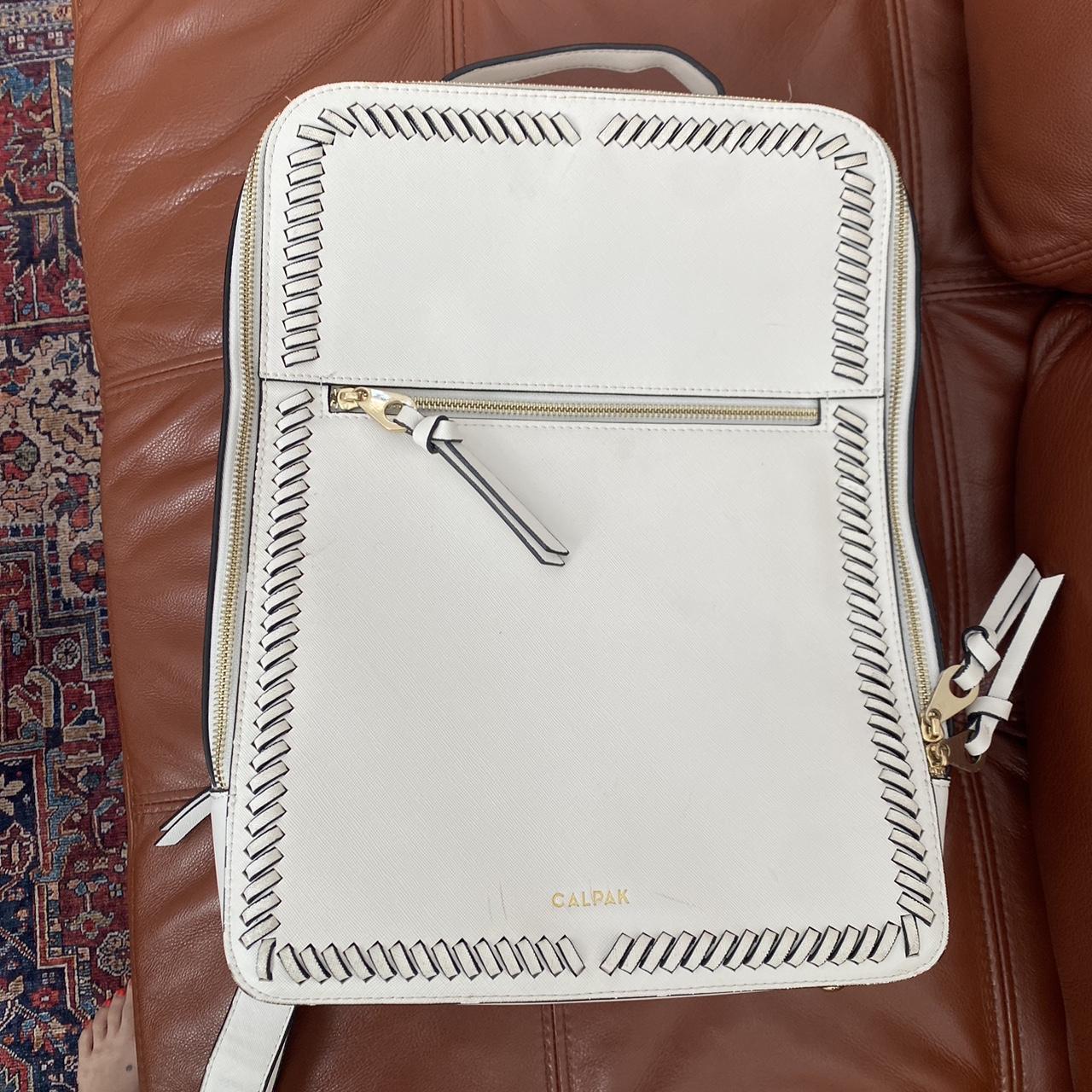 White calpak backpack / laptop carrier case Good... - Depop