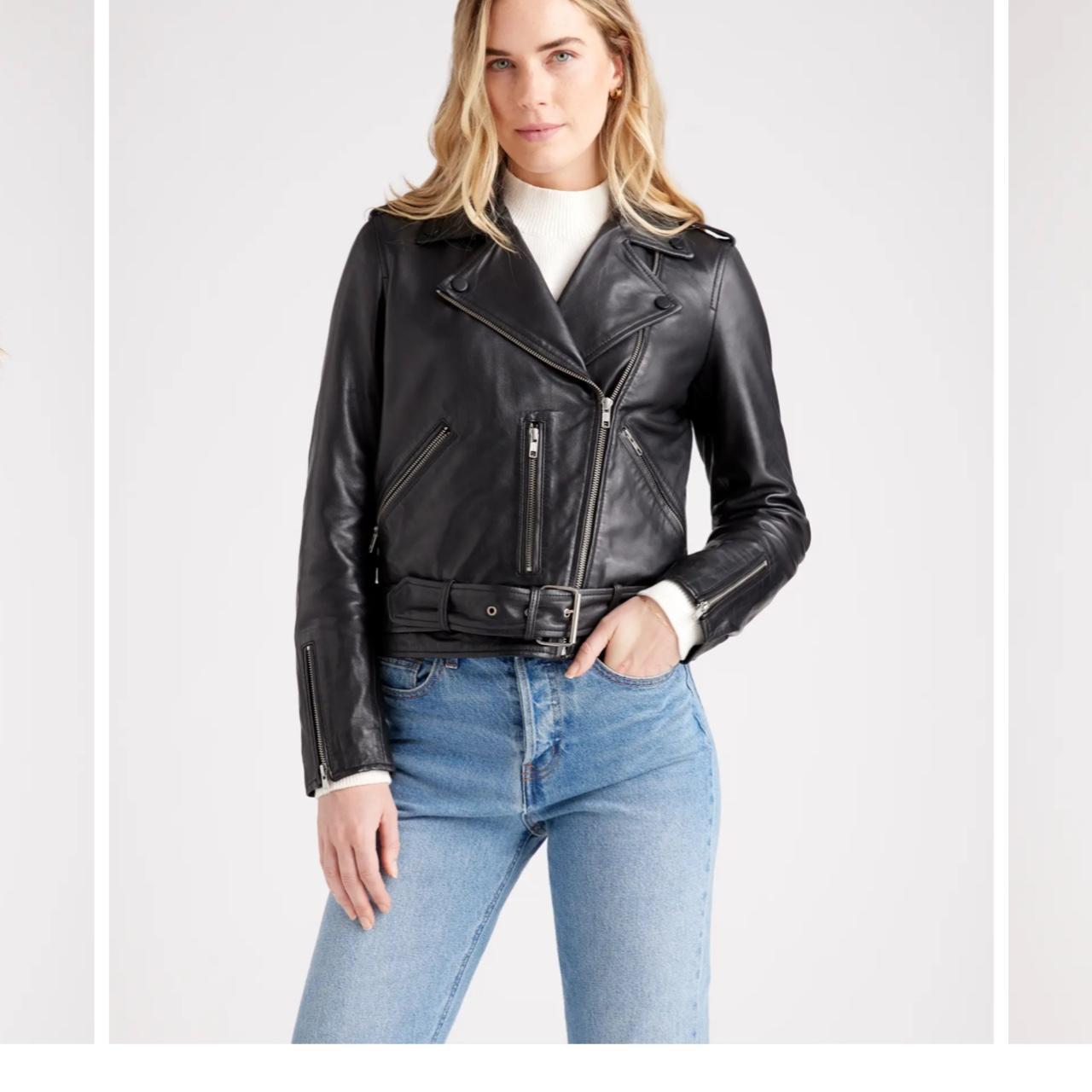 Quince 100 Leather Motorcycle Jacket Purchased... Depop