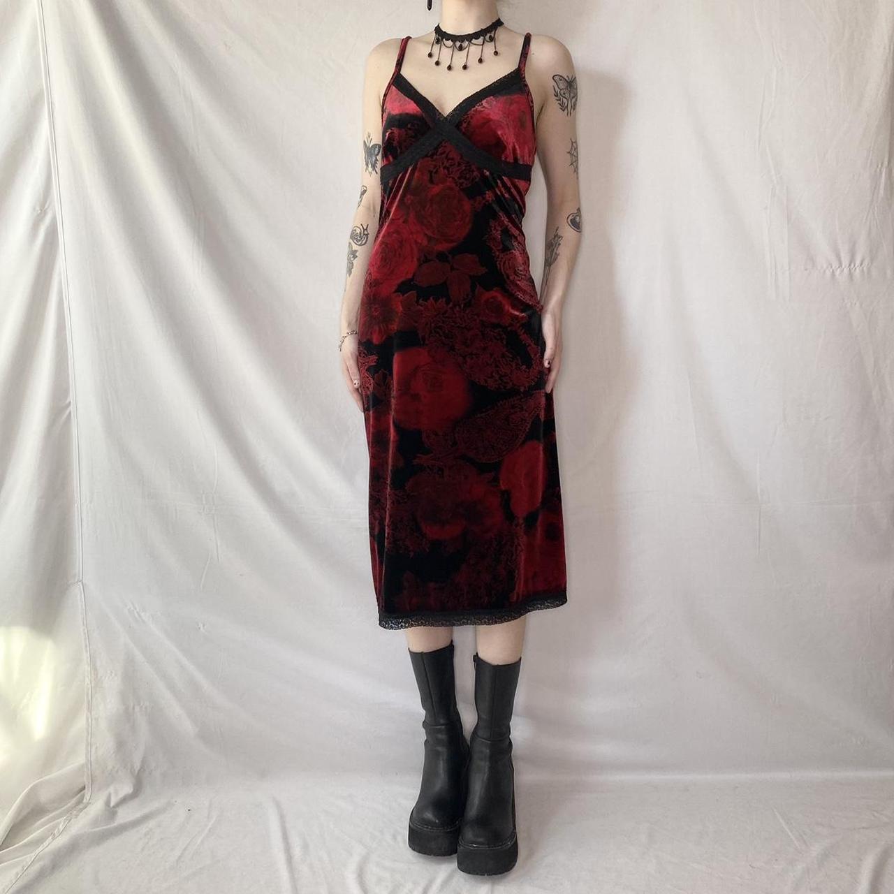 90’s whimsigothic velvet dress vintage 90s vampy... Depop