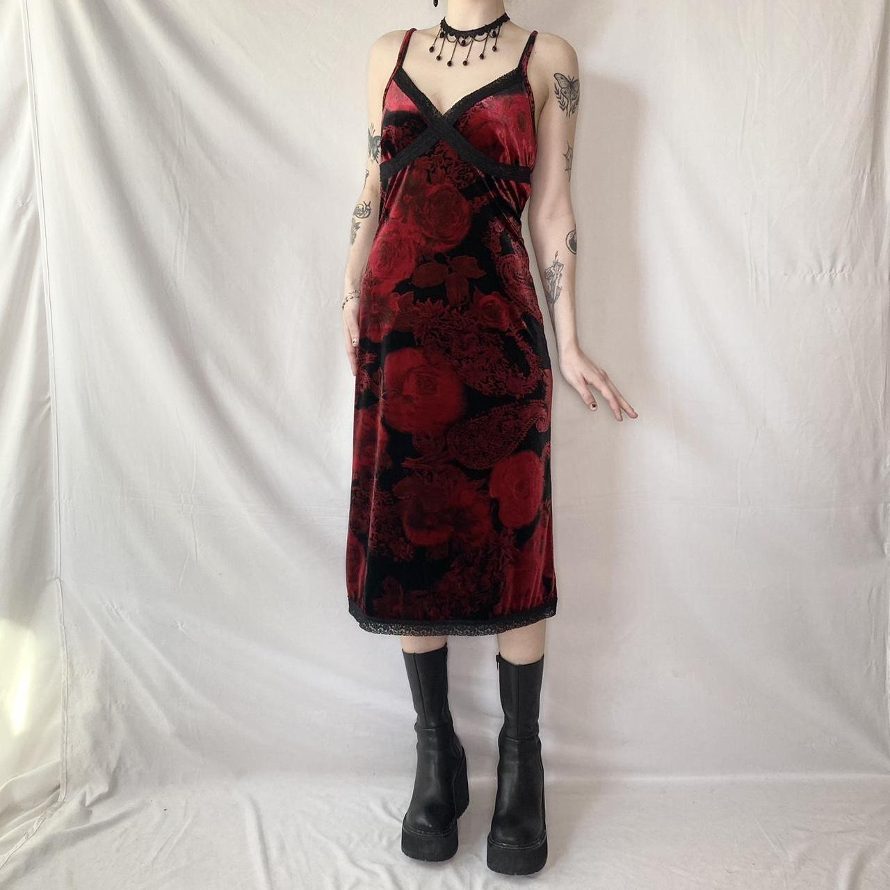 90’s whimsigothic velvet dress vintage 90s vampy... Depop