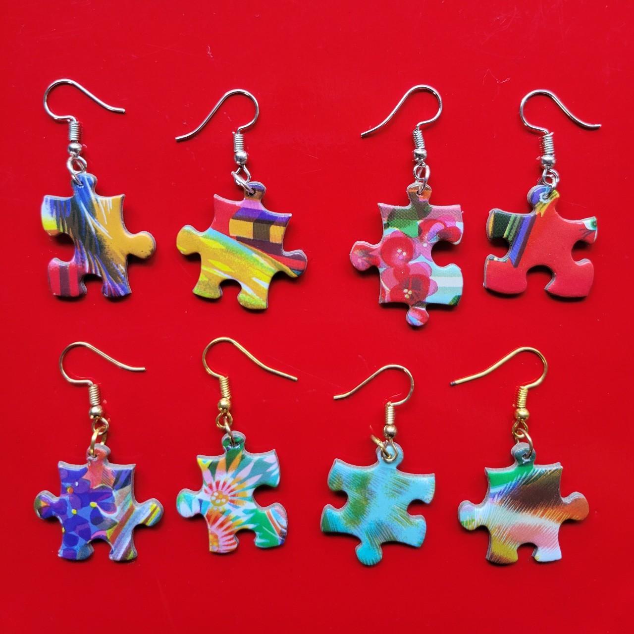 jigsaw puzzle piece earrings! mix n match 🧩 please... Depop