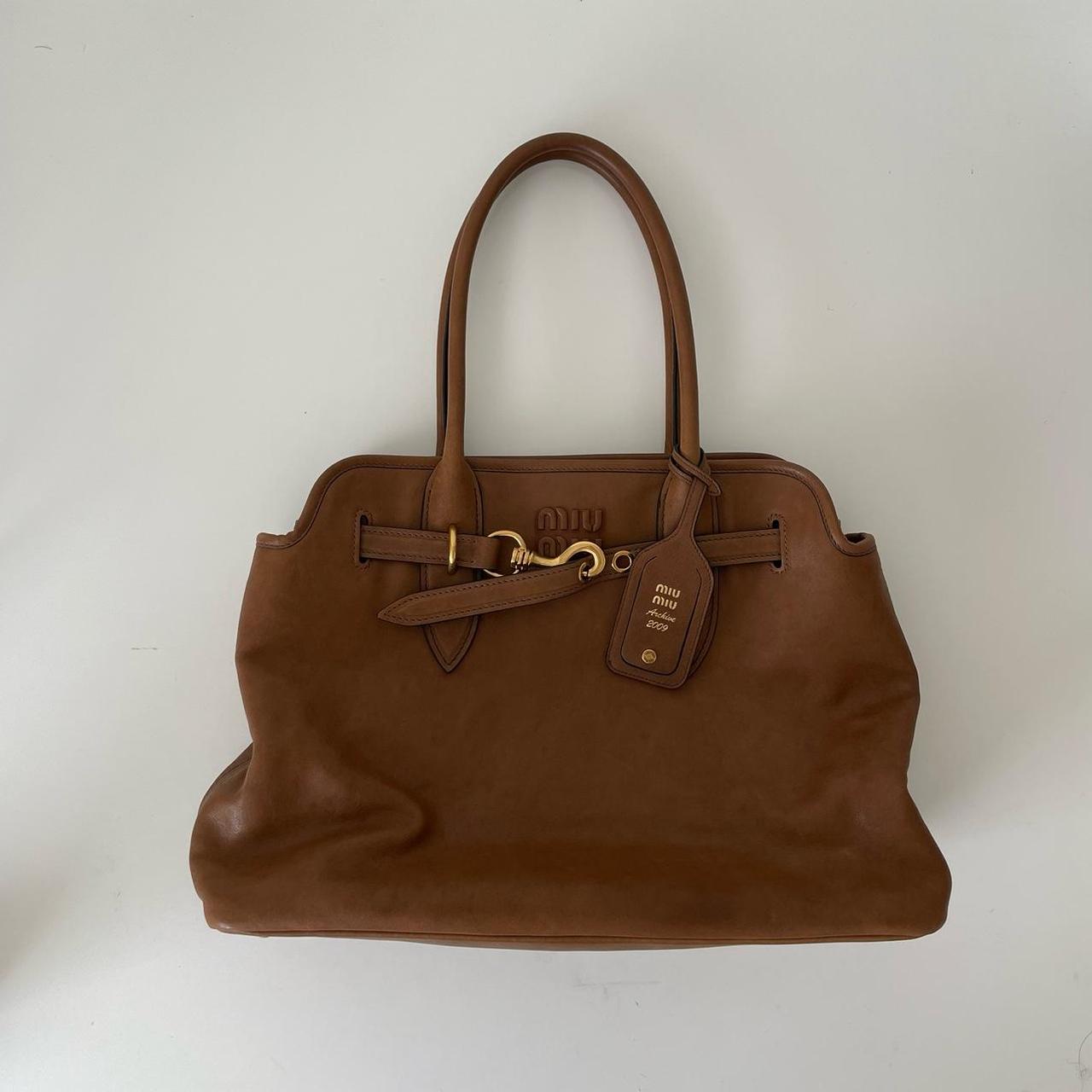 Miu Miu Aventure Bag in the color Oak! Sold Depop