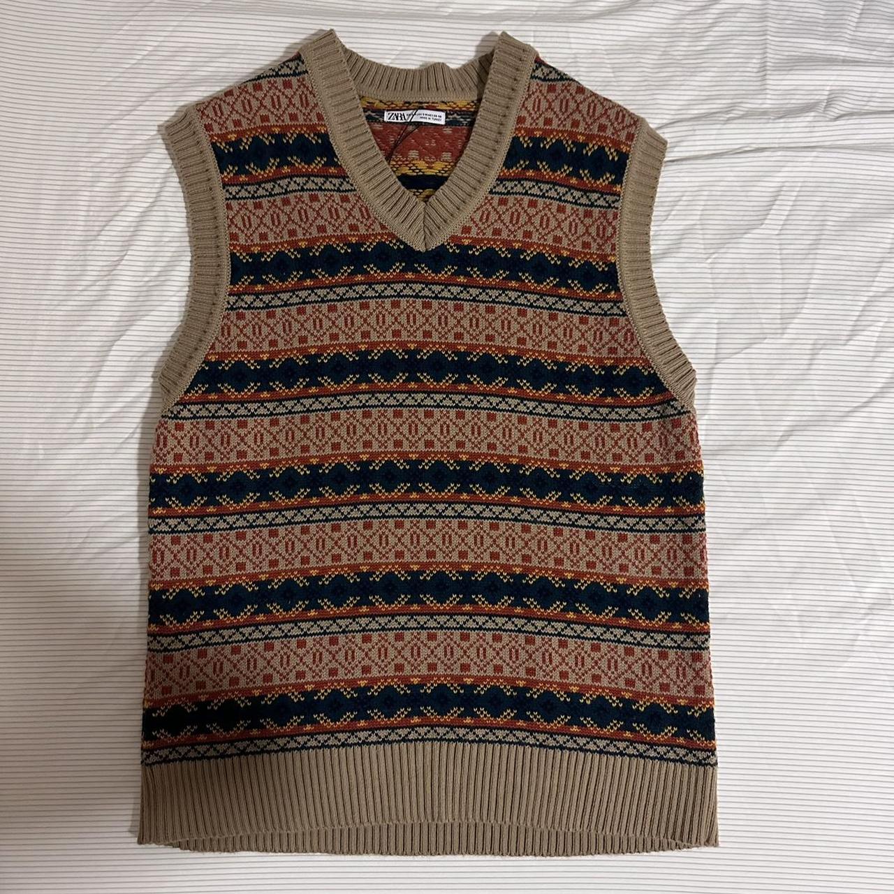 Pattern Sweater Vest ZARA Depop