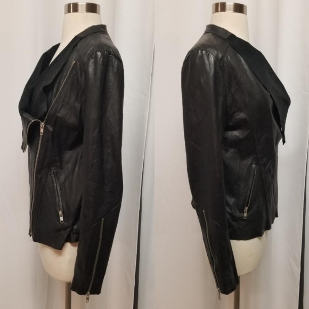 Trouve raw edge hot sale leather jacket