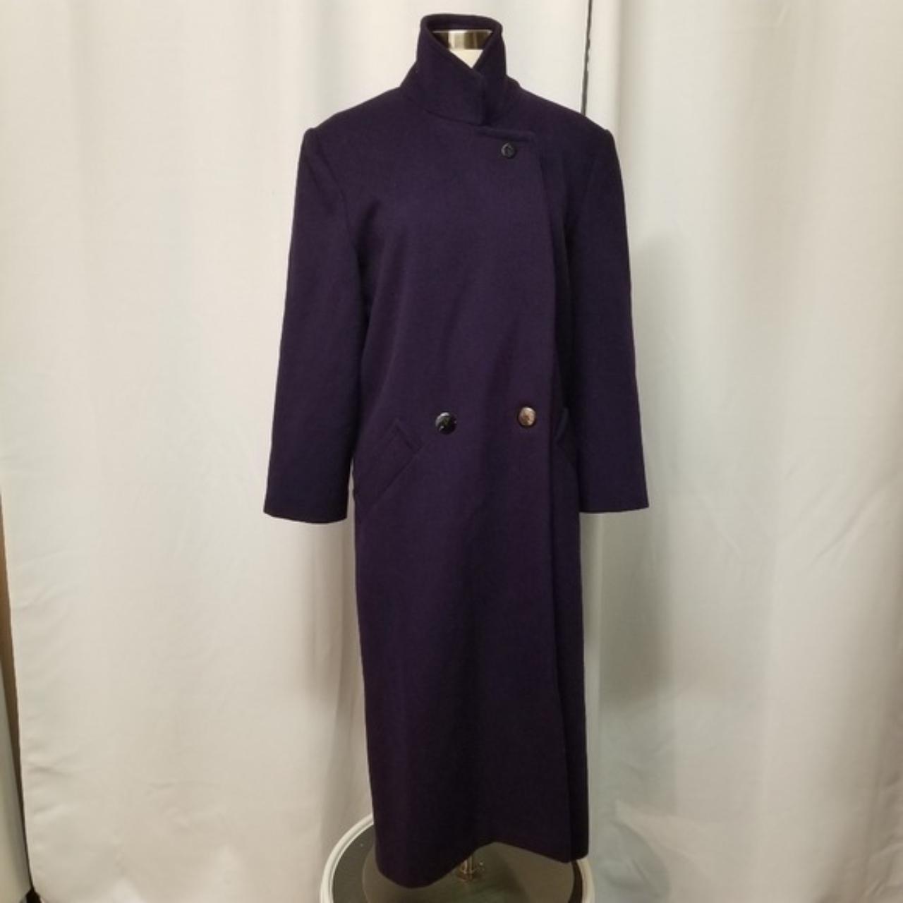 Vintage 80s Retro Billi Royal Purple Wool Blend Long... - Depop