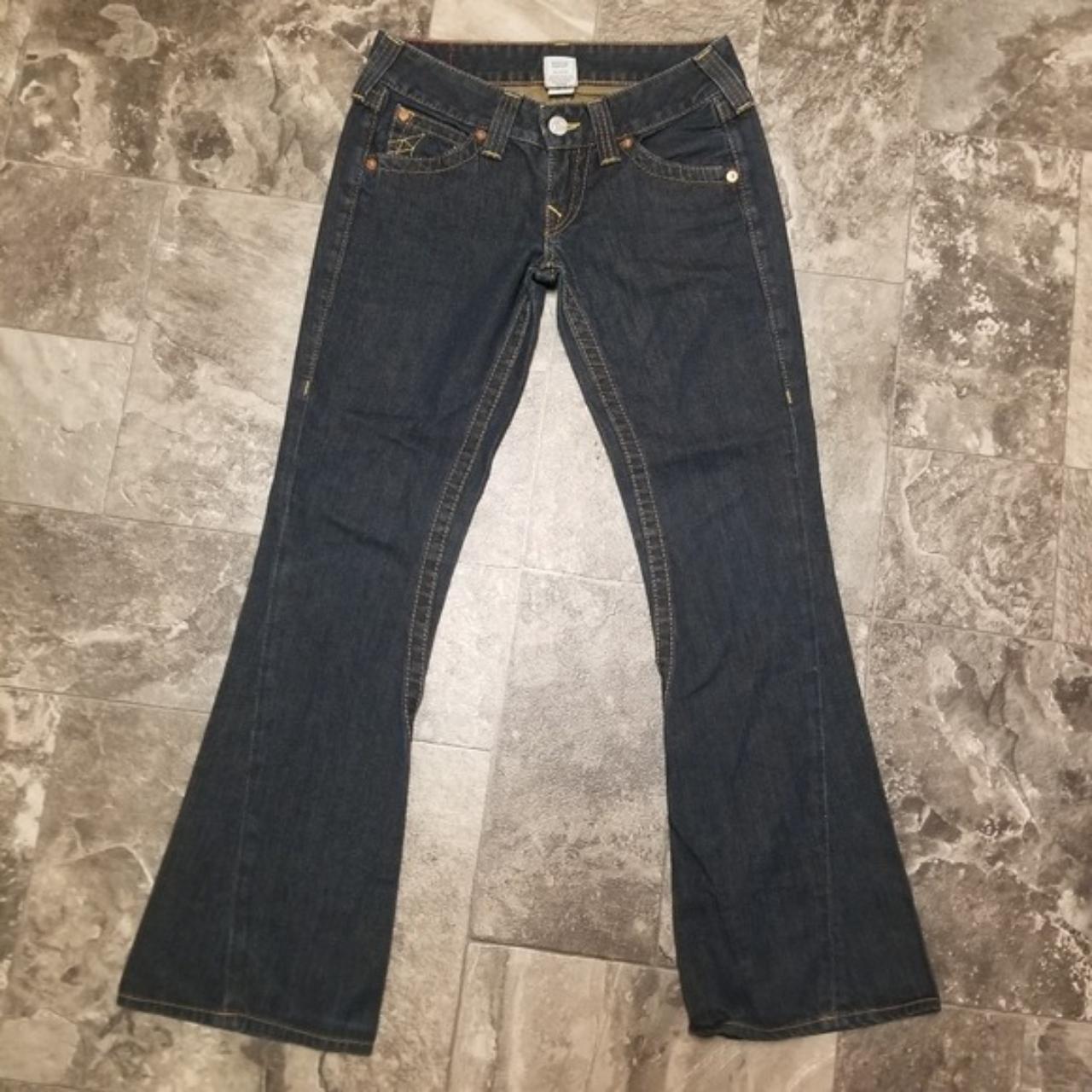 Y2K True Religion Joey Factory Distressed Low Rise... - Depop