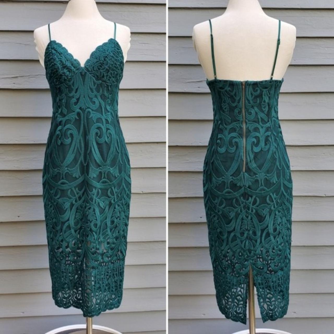 Bardot Gia Forest Green Lace Sexy Date Bodycon Midi. Depop