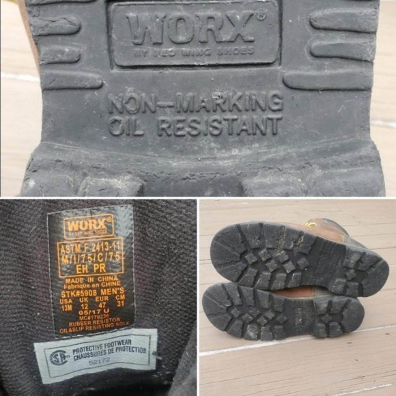 Red Wing Shoes Worx Gravel Men s 8 Brown Leather Depop