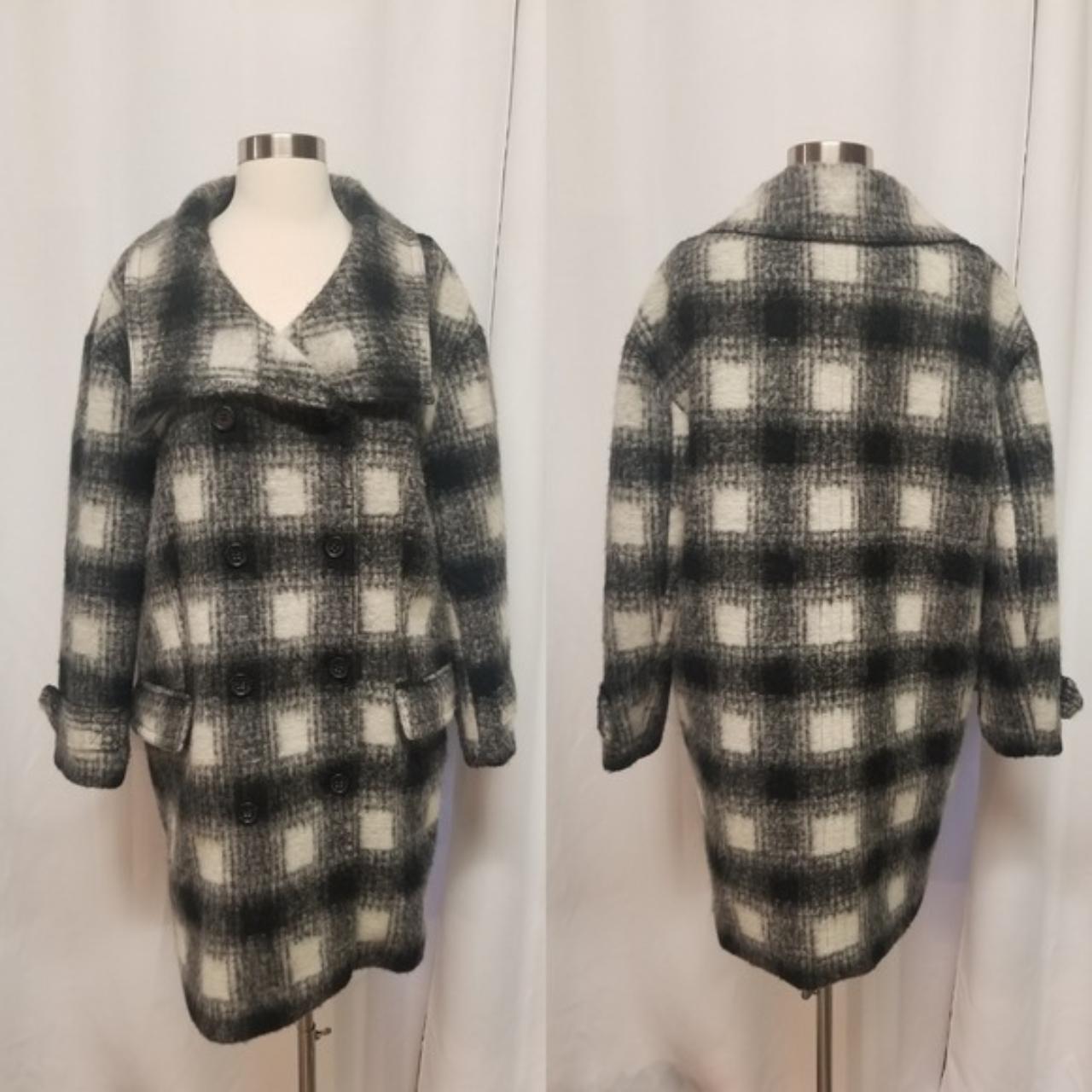 Banana republic double breasted plaid cocoon 2024 coat