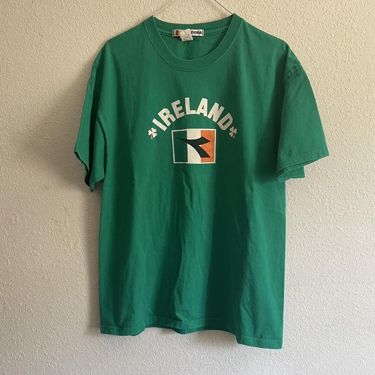 Diadora Ireland Roy Keane 6 green soccer shirt sz... - Depop