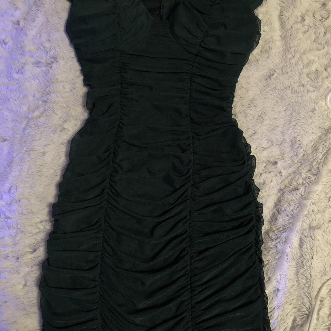 emerald green off the shoulder dress worn once... Depop