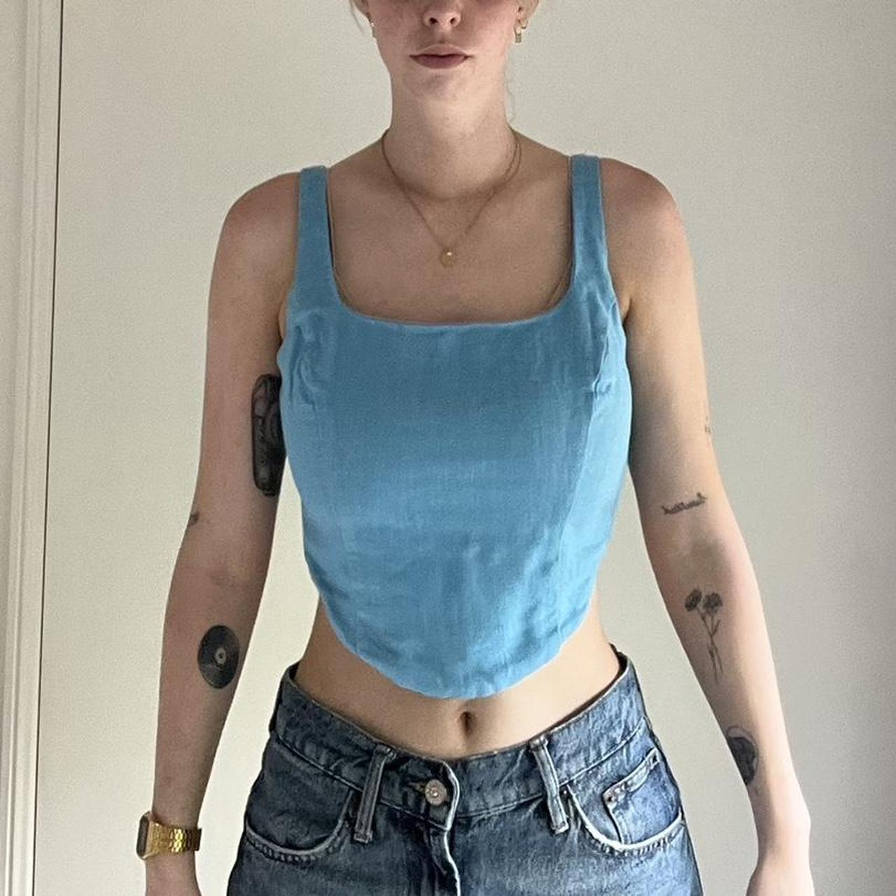 Glassons Blue Corset Top Size And Really Good Depop