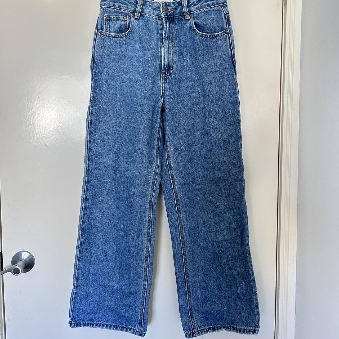Glassons wide leg dark wash jeans size 8 - Depop