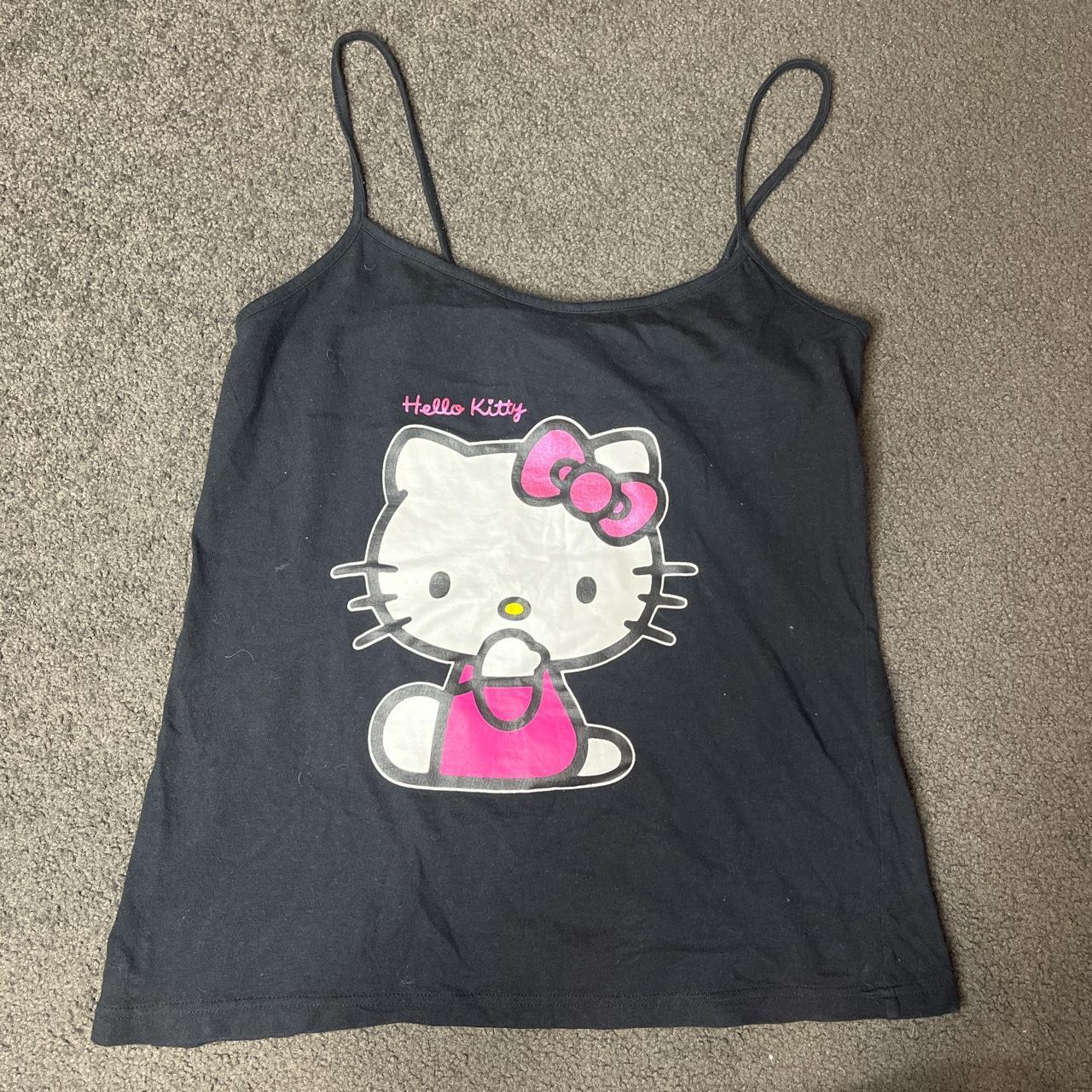 Sanrio Women's Pink and Black Crop-top | Depop