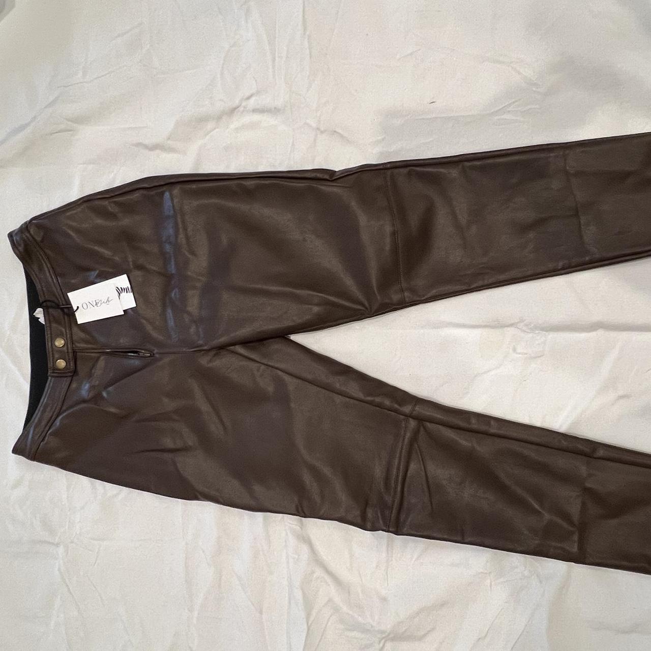 One Mile brown leather pants. Open to offers. Never... - Depop