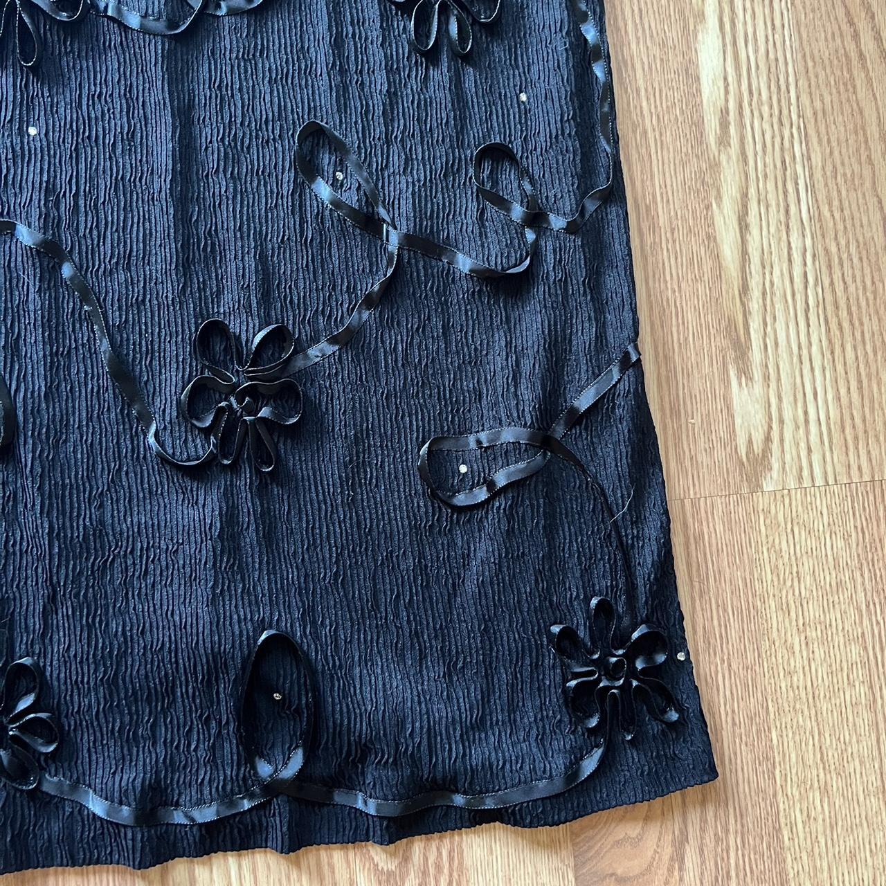 Vintage Leslie Fay Black Dress With Floral Textured Depop