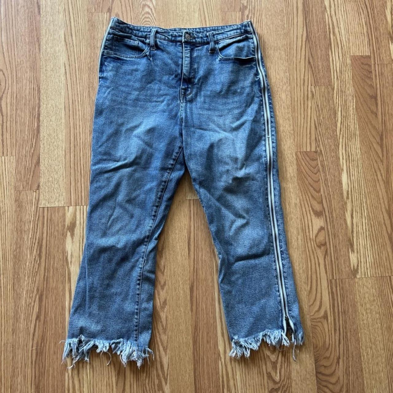 Wild Fable wide leg jeans with zips up the size,... - Depop