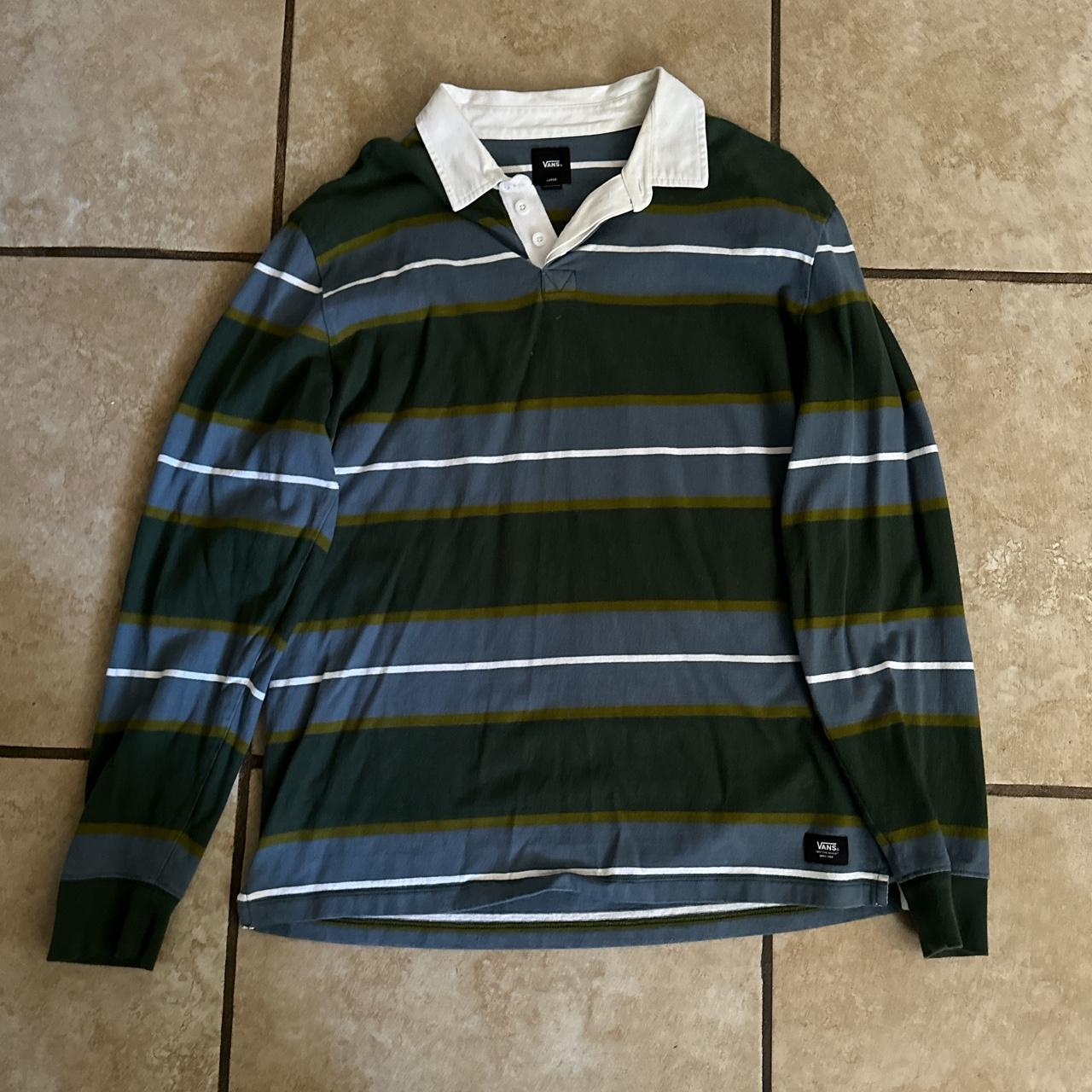 Evans Men's Blue and Green Poloshirts Depop