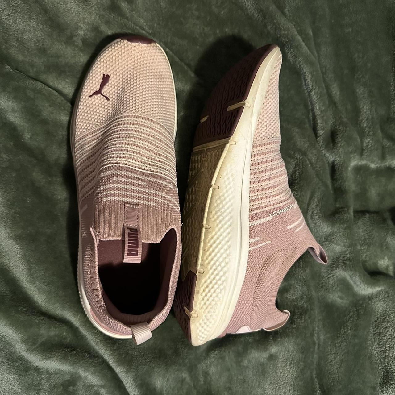 Pink Puma pull on sneakers Depop