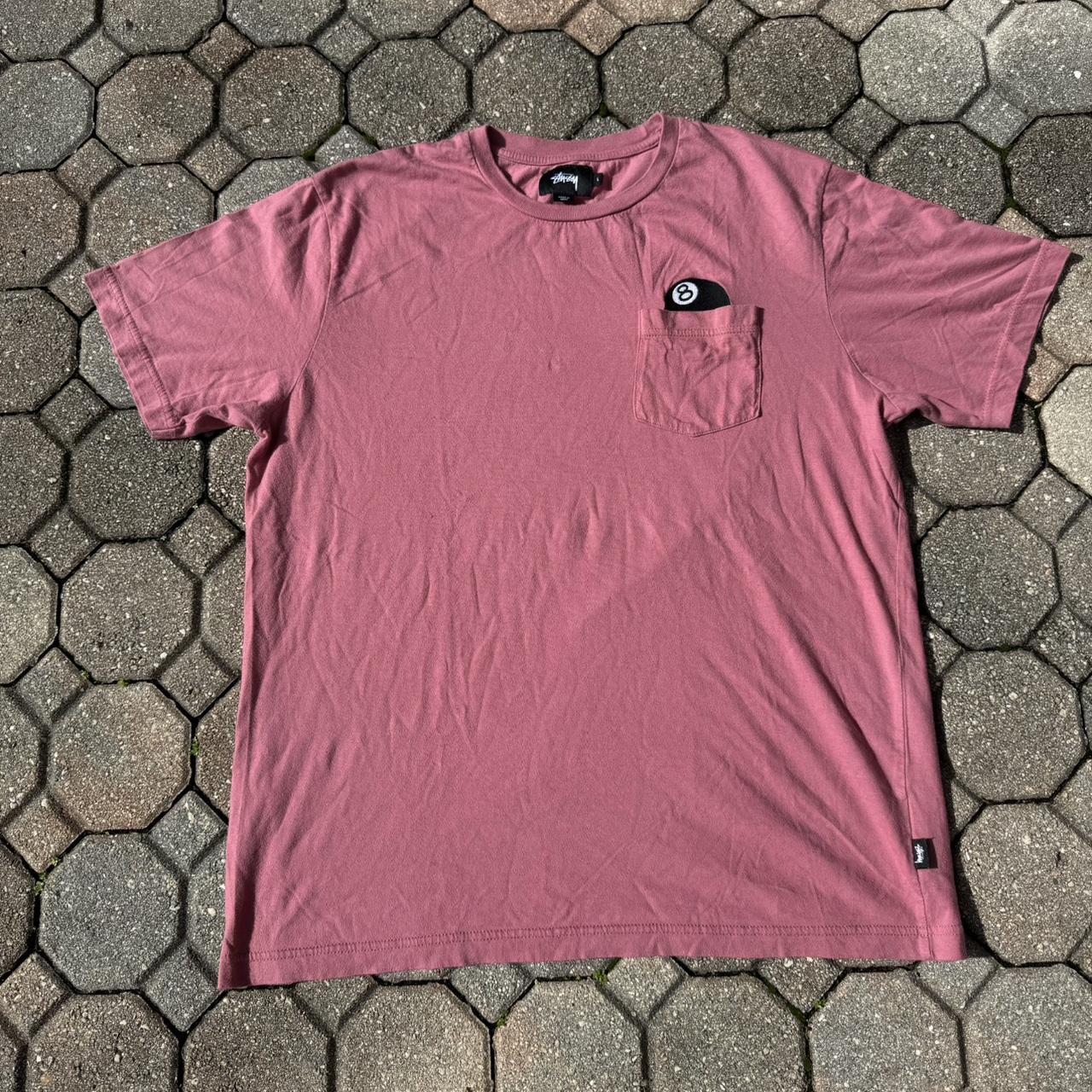 Stussy 8 ball discount pink t shirt