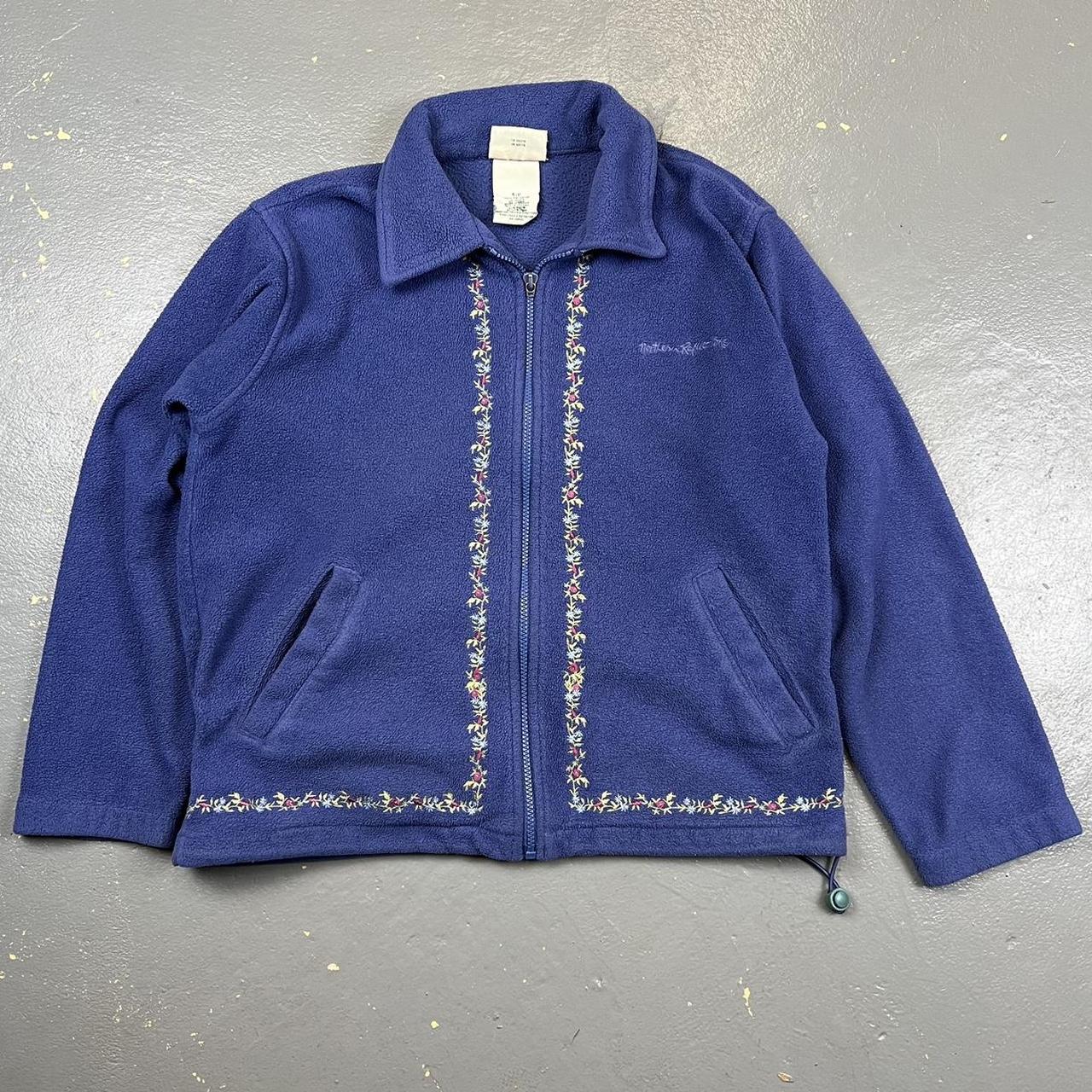 vintage women’s northern reflections zip-up fleece... - Depop