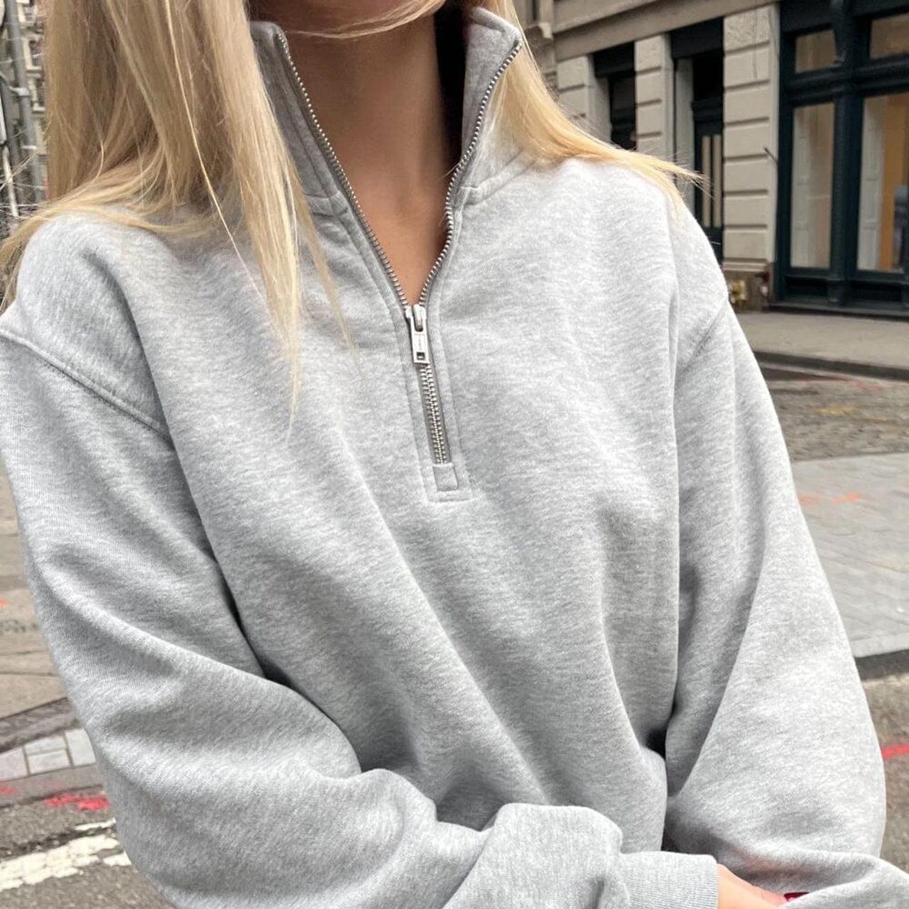 Brandy Melville Women's Grey Sweatshirt Depop