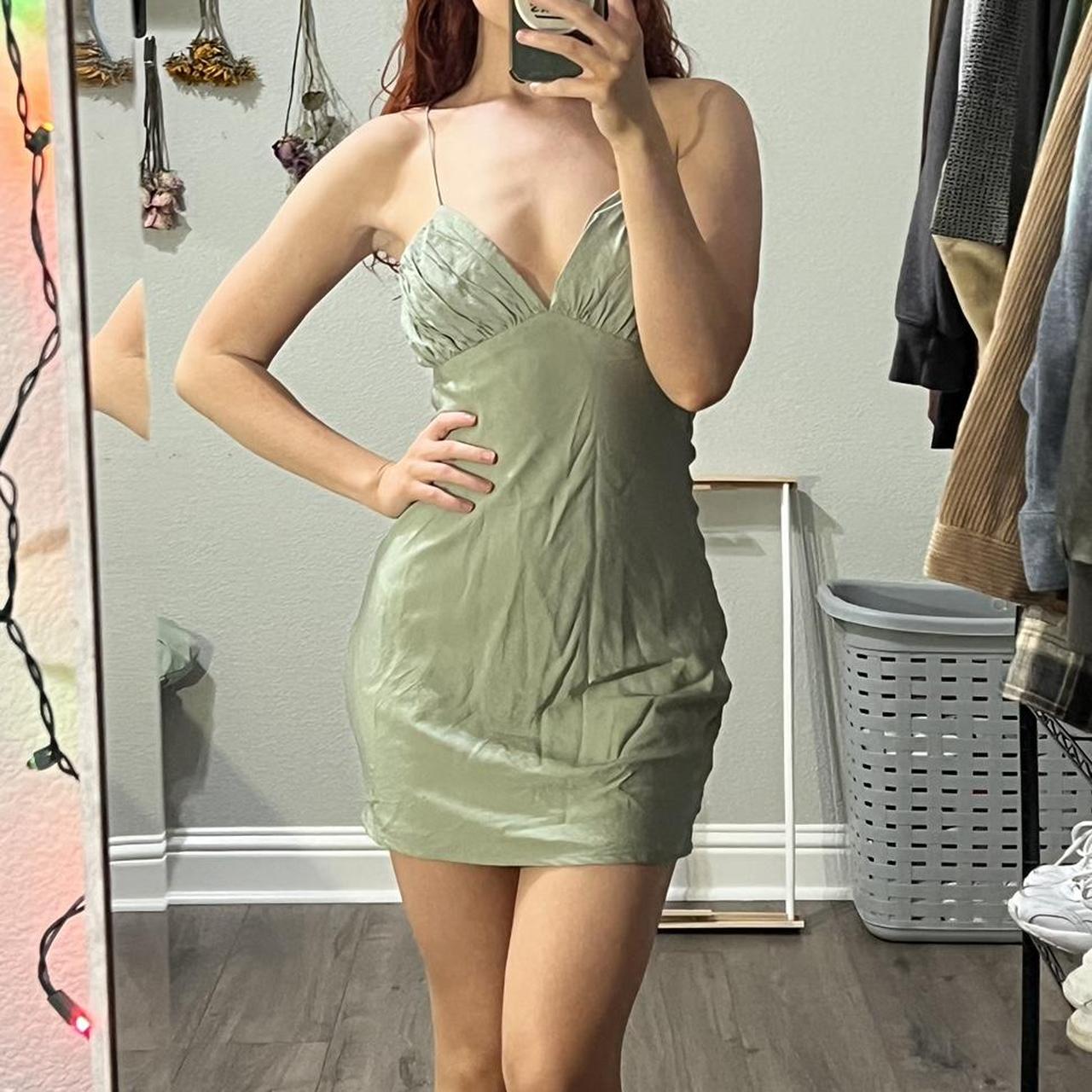 sage green princess polly dress! sold out online.... Depop