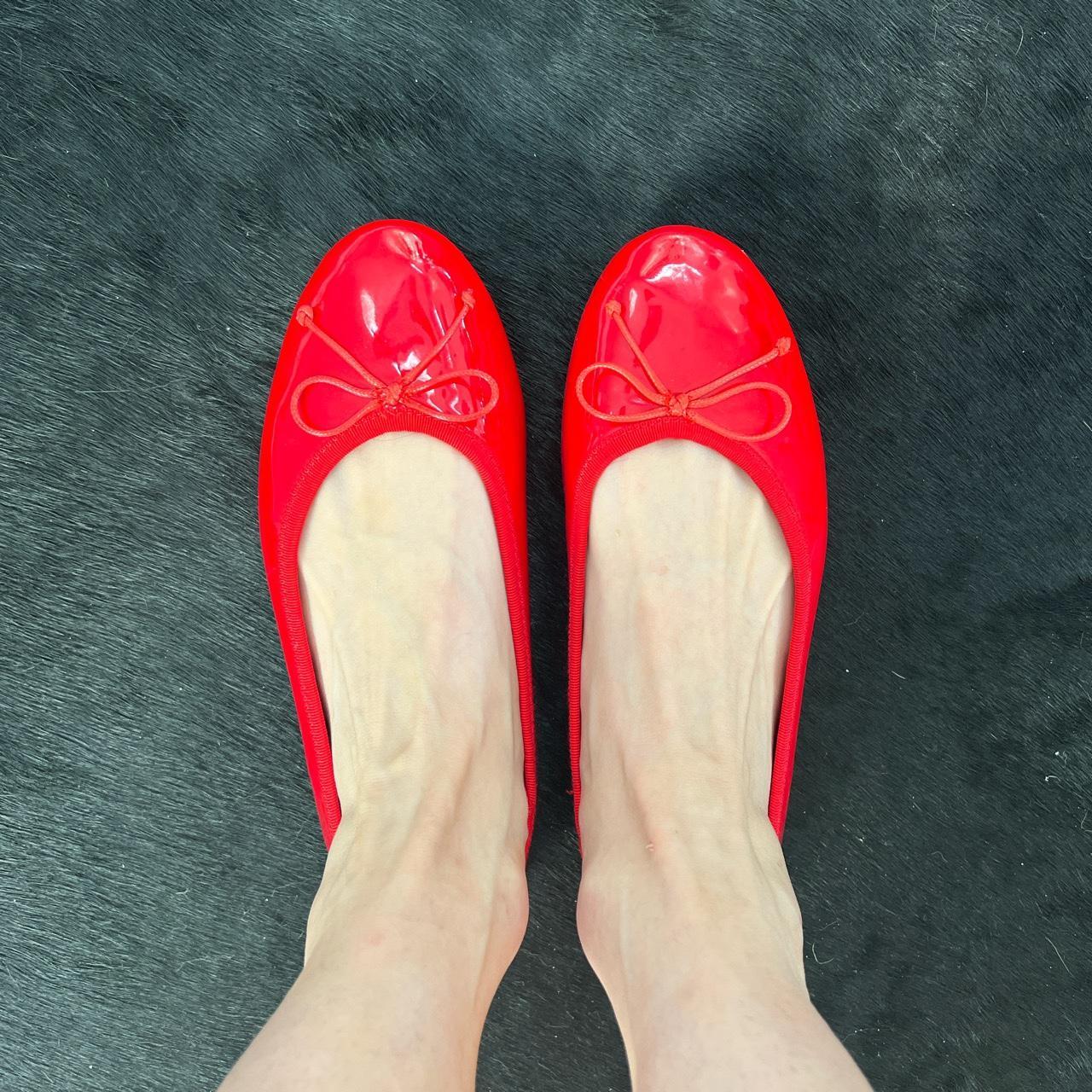 Red patent leather ballet flats Good condition,... - Depop