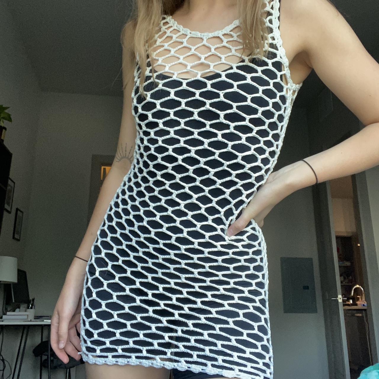 White hotsell fishnet dress