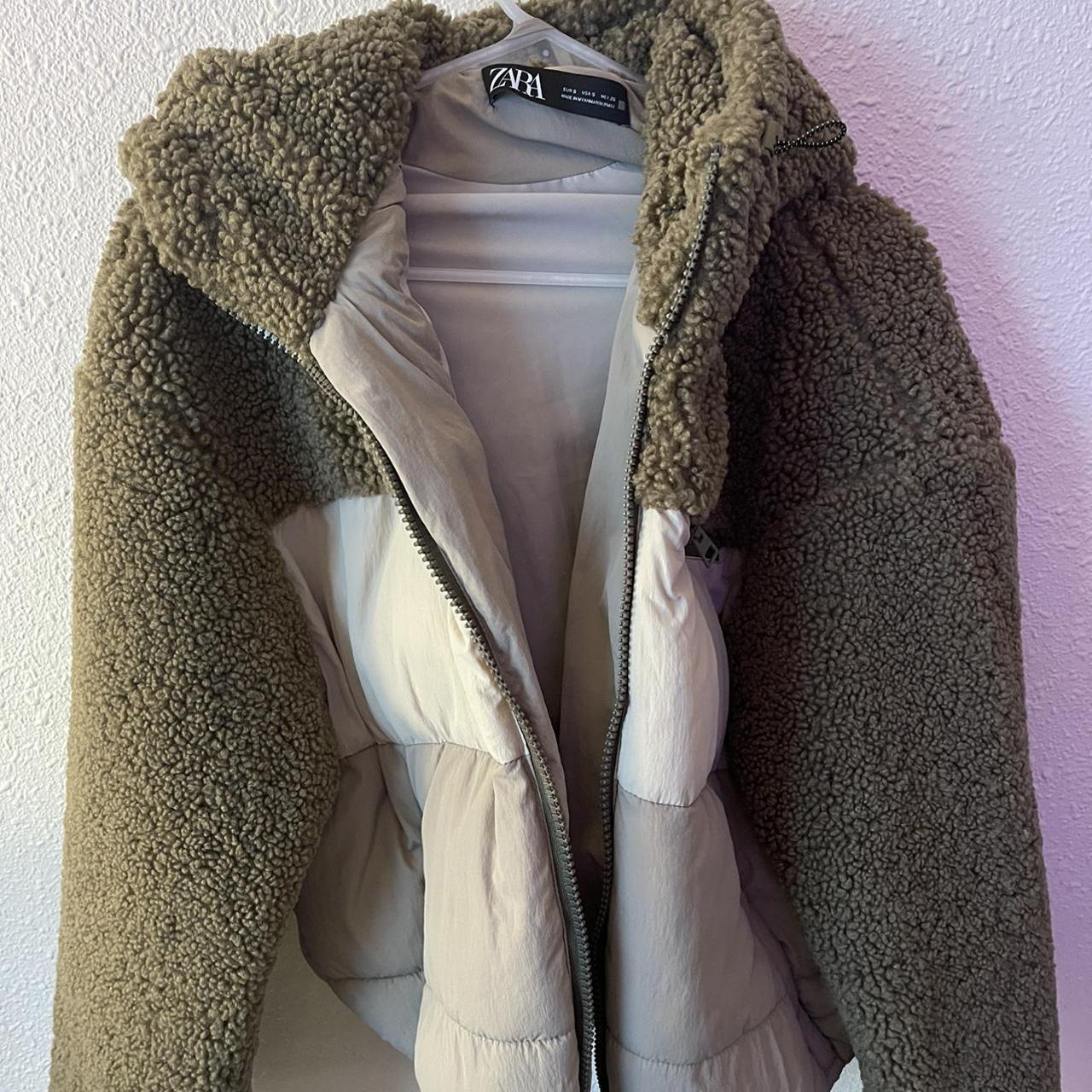 zara teddy puffer