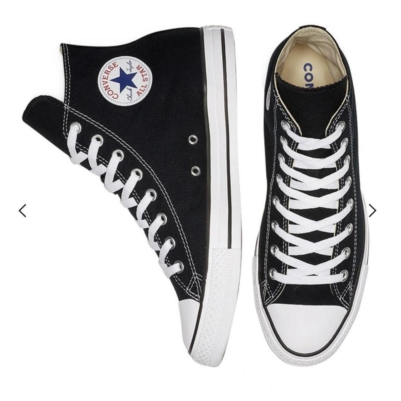 Converse Chuck Taylors! Classic black and white,... - Depop