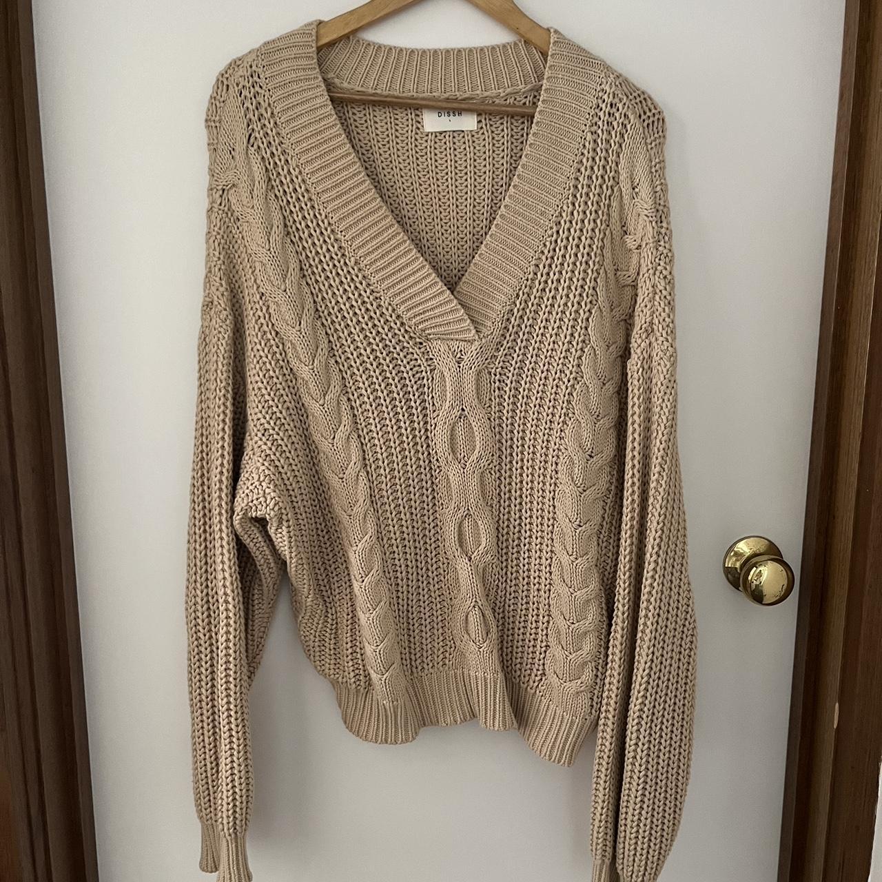 Dissh Hadley knit jumper in tan/beige size large... - Depop