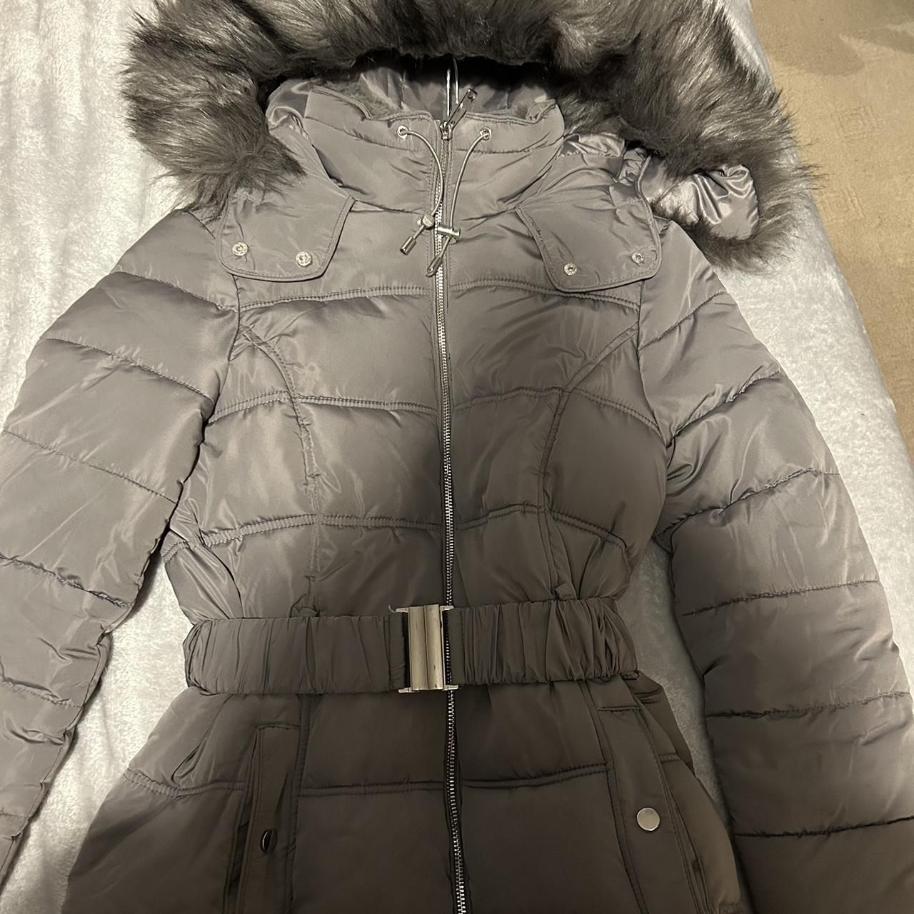 New look grey puffer coat Size 6 Great condition,... - Depop