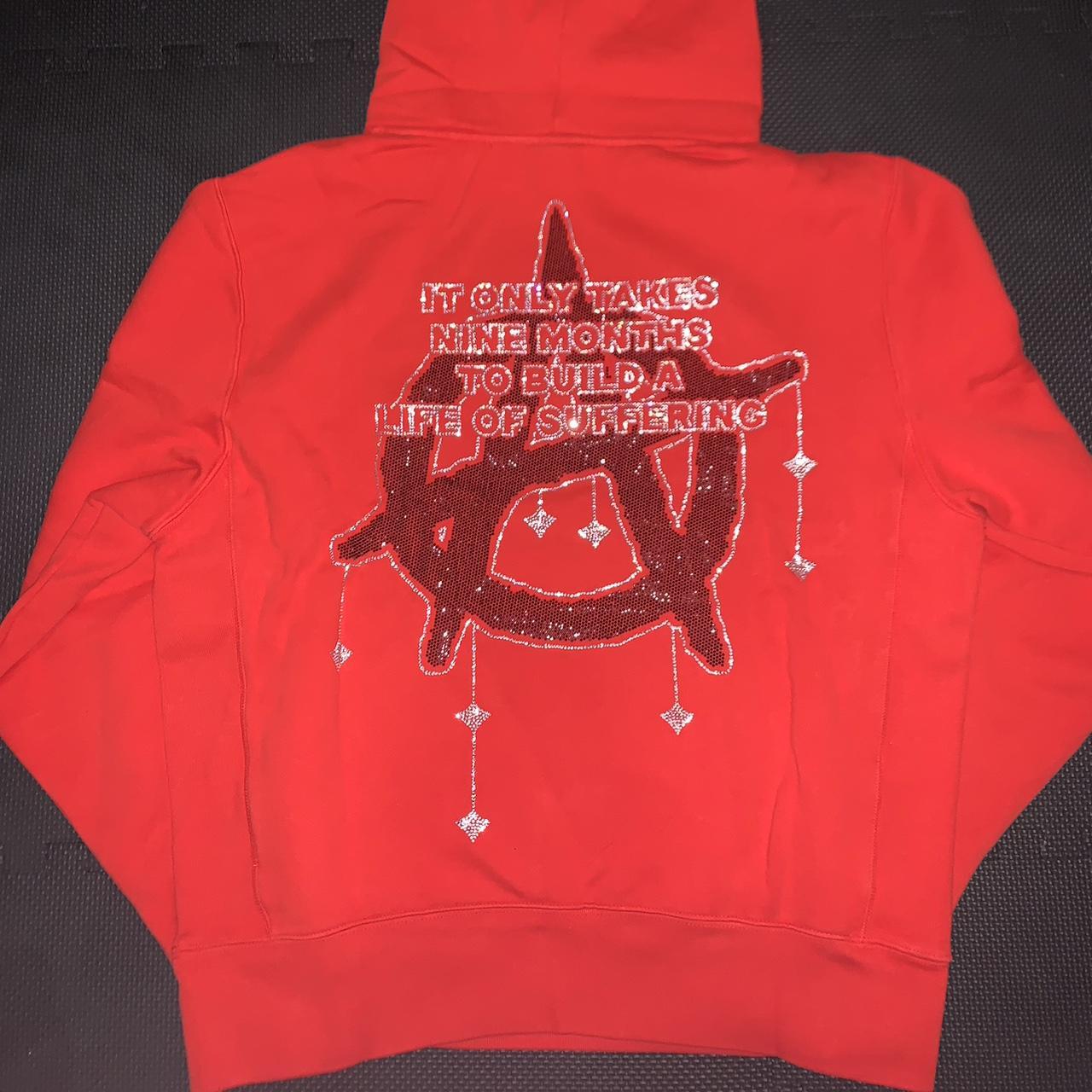 Revenge red rhinestone hoodie hot sale