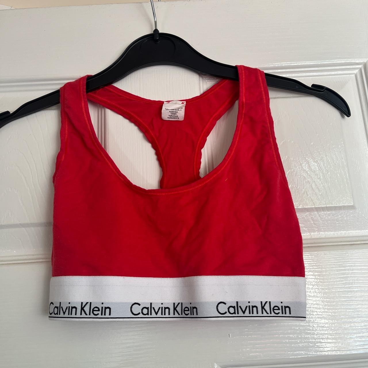 Calvin Klein red bralet Sports bra Classic style - Depop