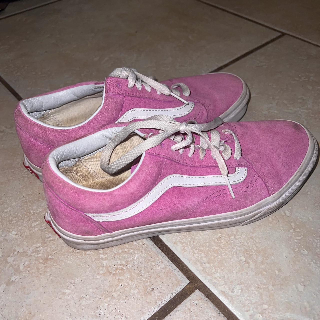 Pink Vans Suede Velvet like material Small mark. Depop